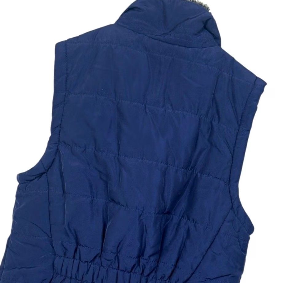 Vintage Copper Key Women Navy Quilted Puffer Vest Fur Collar Zip Pockets XS Size XS / US 0-2 / IT 36-38 - 4 Thumbnail