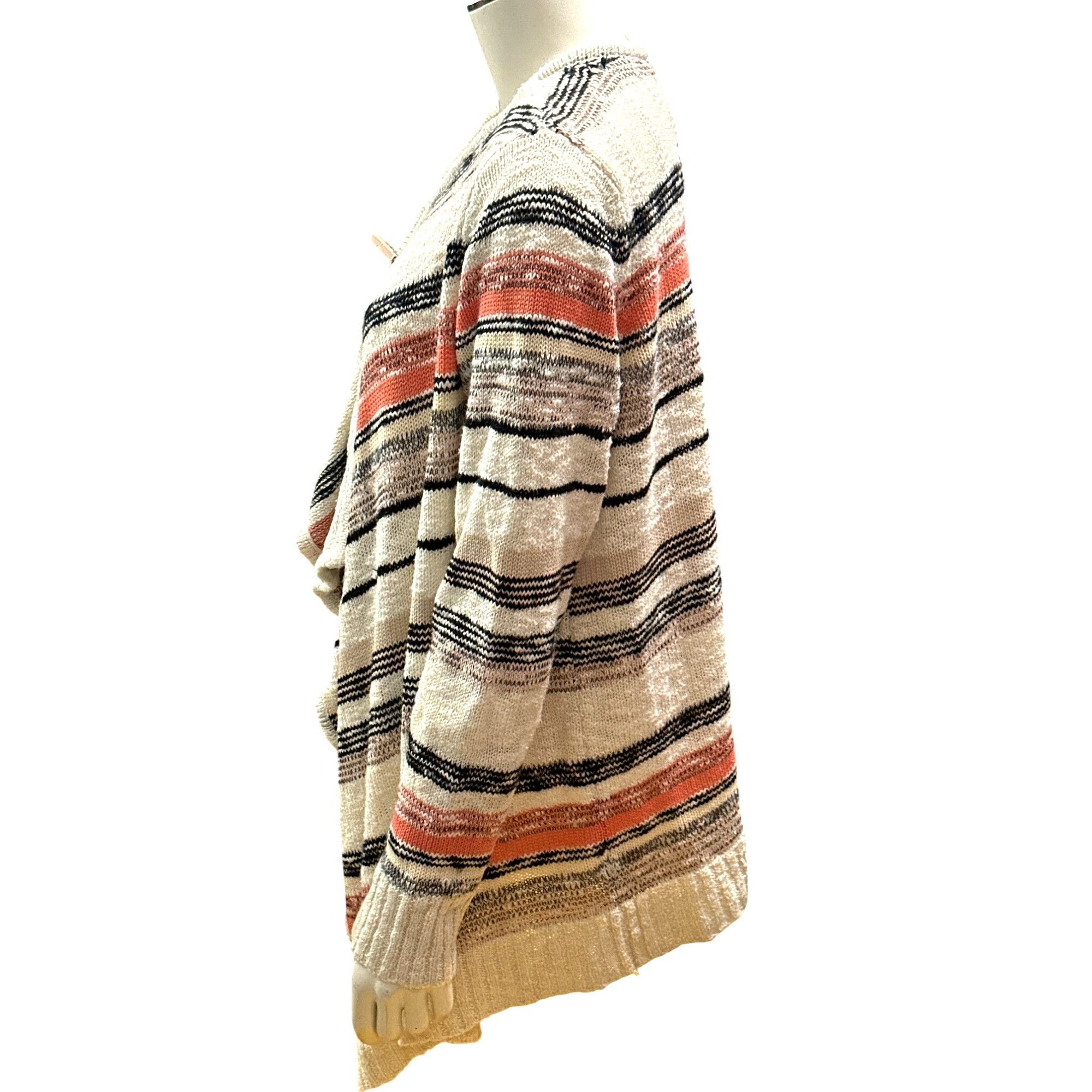 Other CCC Striped Open Front Cardigan Sweater Stripes Long Sleeves Size XL / US 12-14 / IT 48-50 - 2 Thumbnail