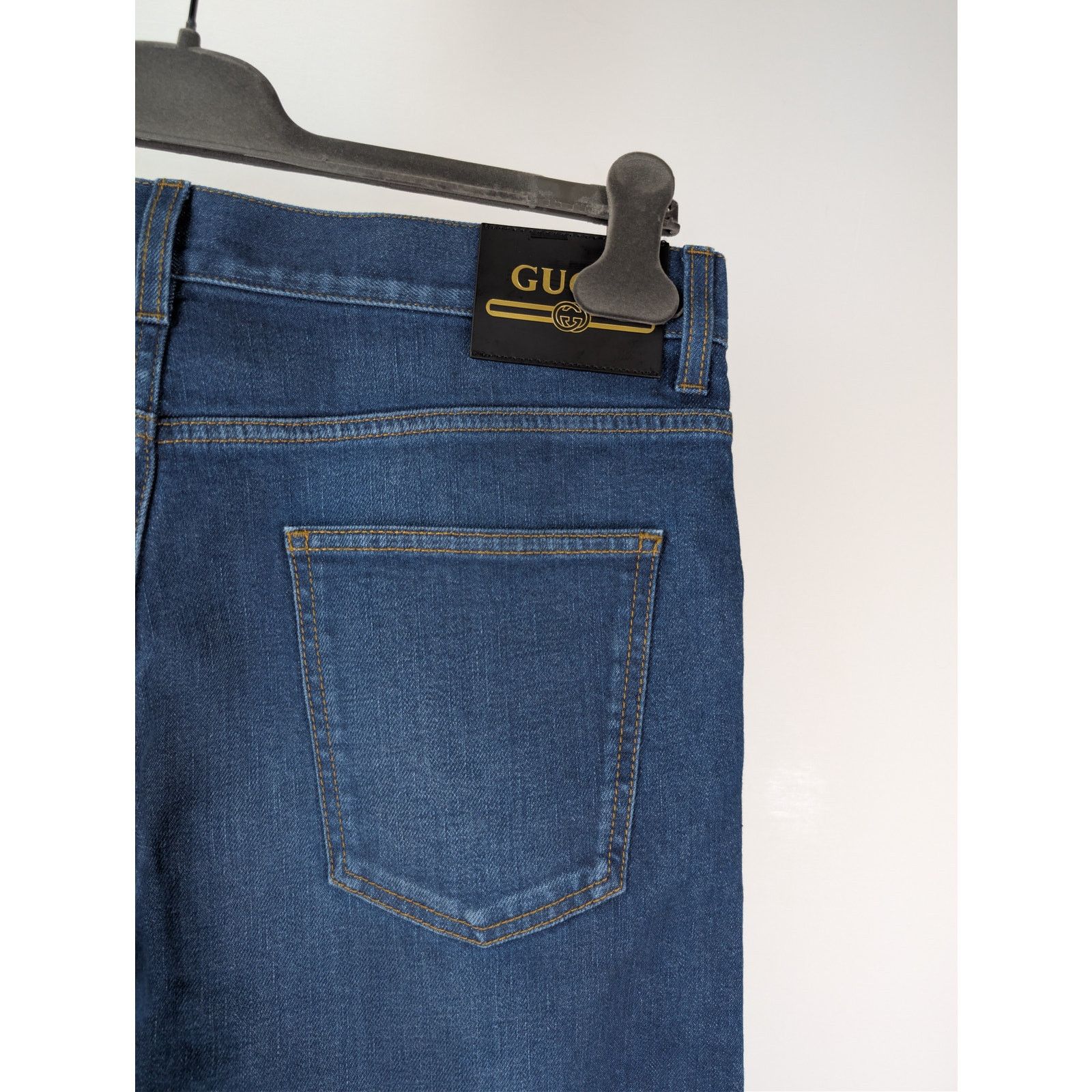 Gucci o1rshd1 Tapered Pant 5 Pocket Washed Stretch Denim Jean Size US 34 / EU 50 - 13 Thumbnail