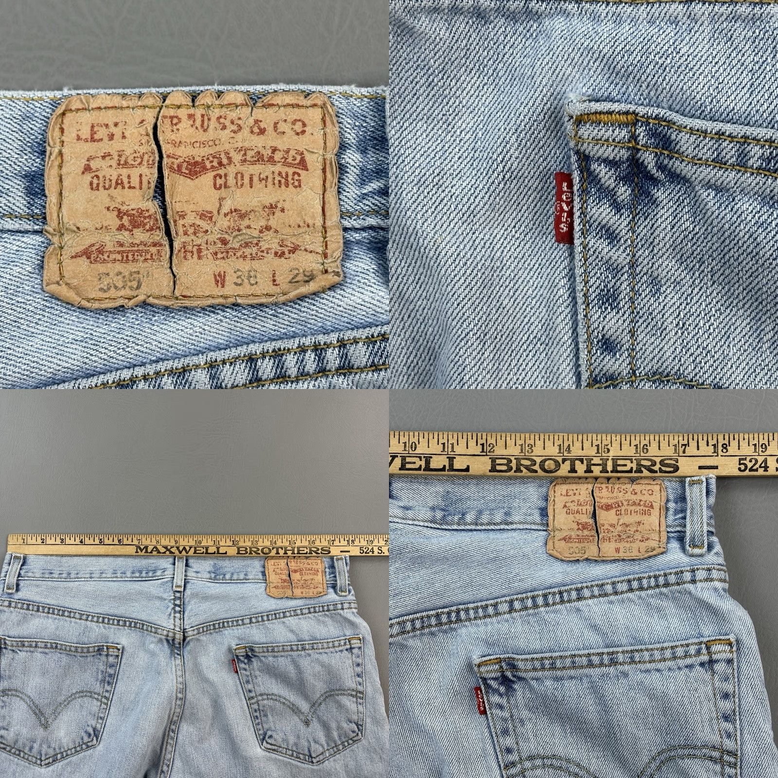 Levi's VINTAGE Levi's 505 Jeans Mens 36x29 Blue Light Wash Denim Regular Fit Skate 90s USA Jeans Mens Size US 36 / EU 52 - 8 Thumbnail