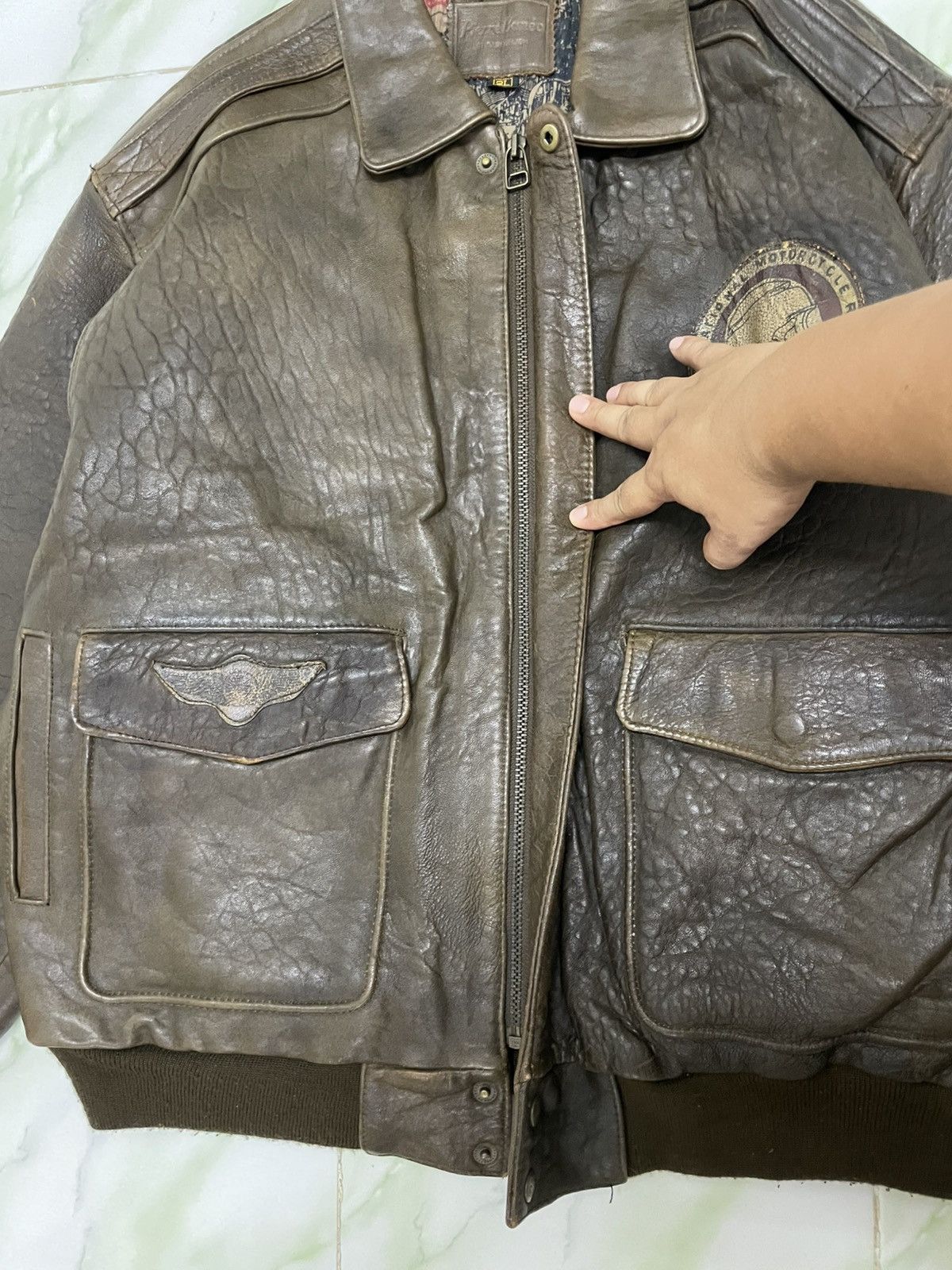 Indian Motorcycle Vintage Indian Motorcycle Flying Tigers Leather Jacket 50s Size US XL / EU 56 / 4 - 9 Thumbnail