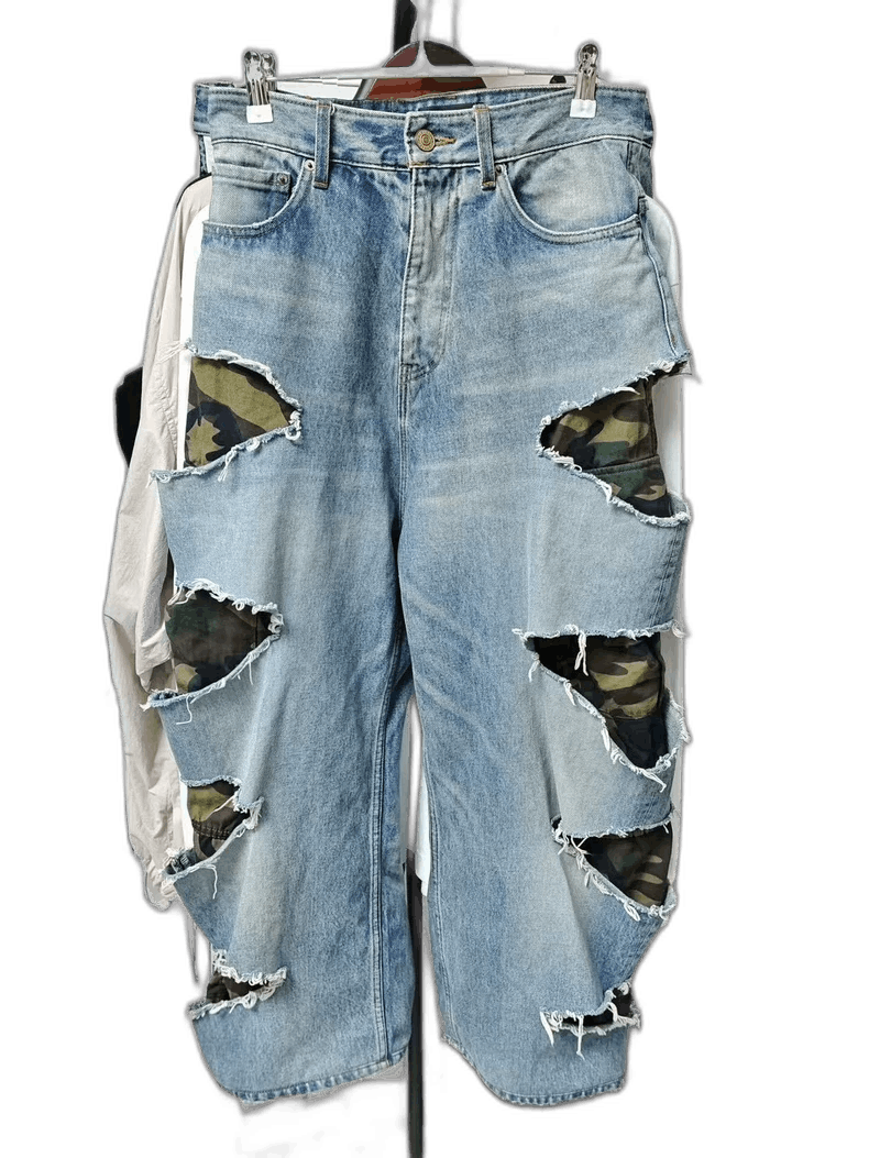 Balenciaga Balenciaga Camo Layered Denim Pants Size XXS Size US 26 / EU 42 - 1 Thumbnail
