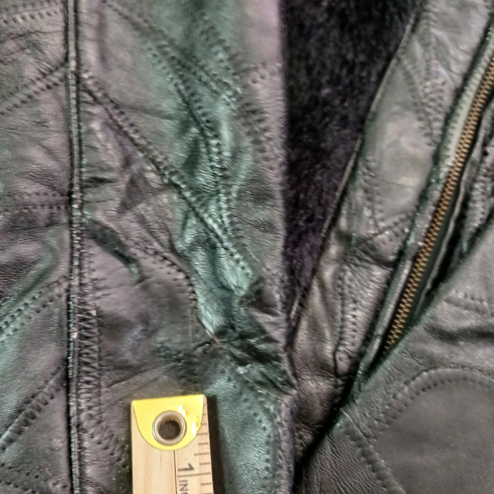 Designer Lady Italian Stone Design Genuine Leather Full Zip Jacket M Size M / US 6-8 / IT 42-44 - 3 Thumbnail
