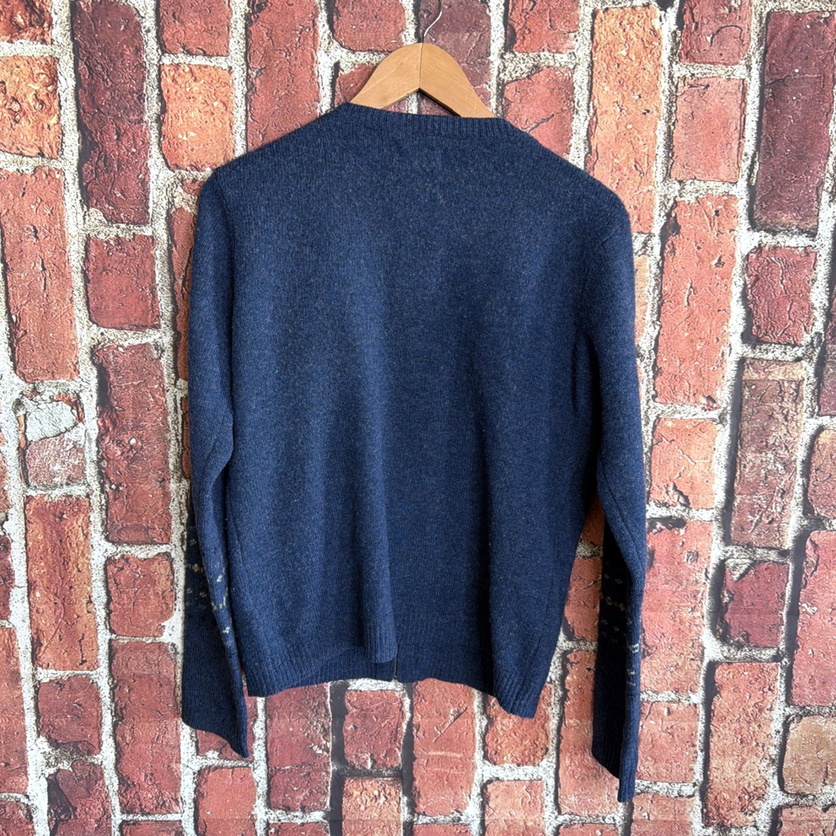 Vintage GH Bass & Co Zip Up Hoodie Sweater Womens M Blue – 100% Cotton Knit, Full Zip, Cable-Knit, Regular Fit, Wool-Free (Lambswool) Size M / US 6-8 / IT 42-44 - 3 Thumbnail