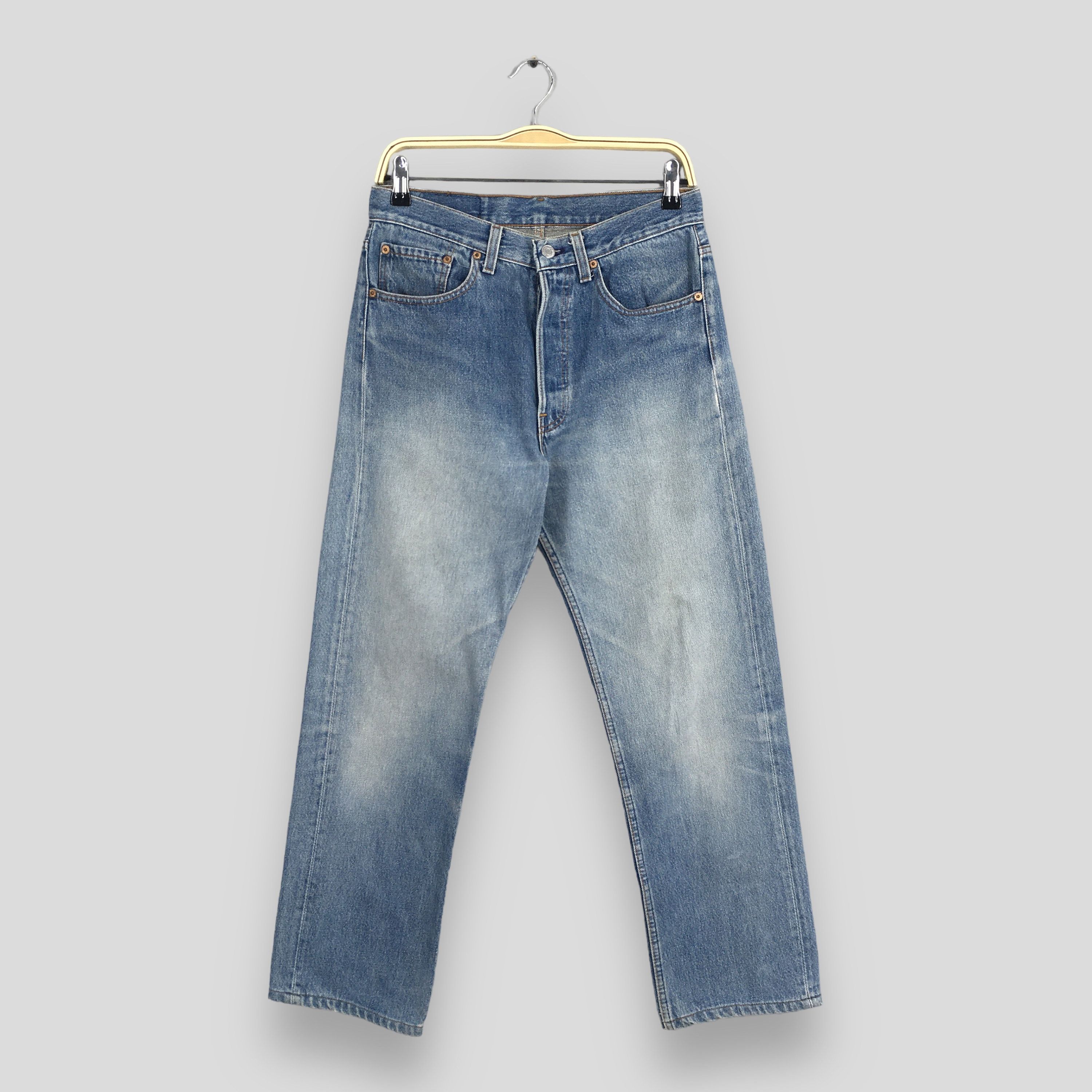 image of Size 30X26.5 Vintage 80's Levi's 501 Faded Blue Jeans, Men's