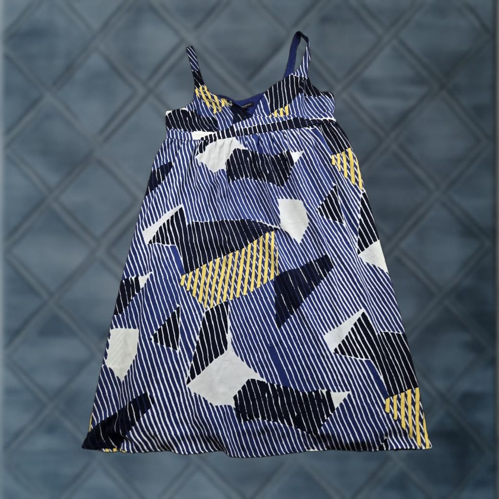 Banana Republic Banana Republic Dress Womens 18 Blue White Yellow Abstract Sleeveless Midi NWT Size XXL / US 16-18 / IT 52-54 - 1 Thumbnail