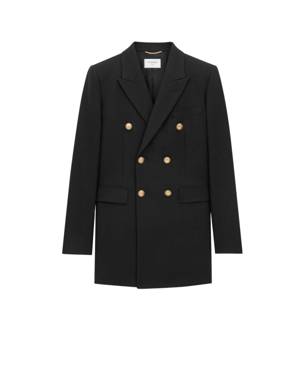 Saint Laurent Paris SAINT LAURENT Black Wool Double Breasted Blazer Size XS / US 0-2 / IT 36-38 - 1 Thumbnail