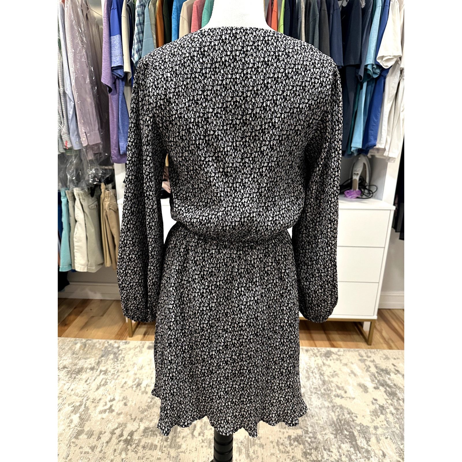 Other Wishlist Apparel Womens Black White Ribbed Dress S/M NWOT Size M / US 6-8 / IT 42-44 - 4 Thumbnail