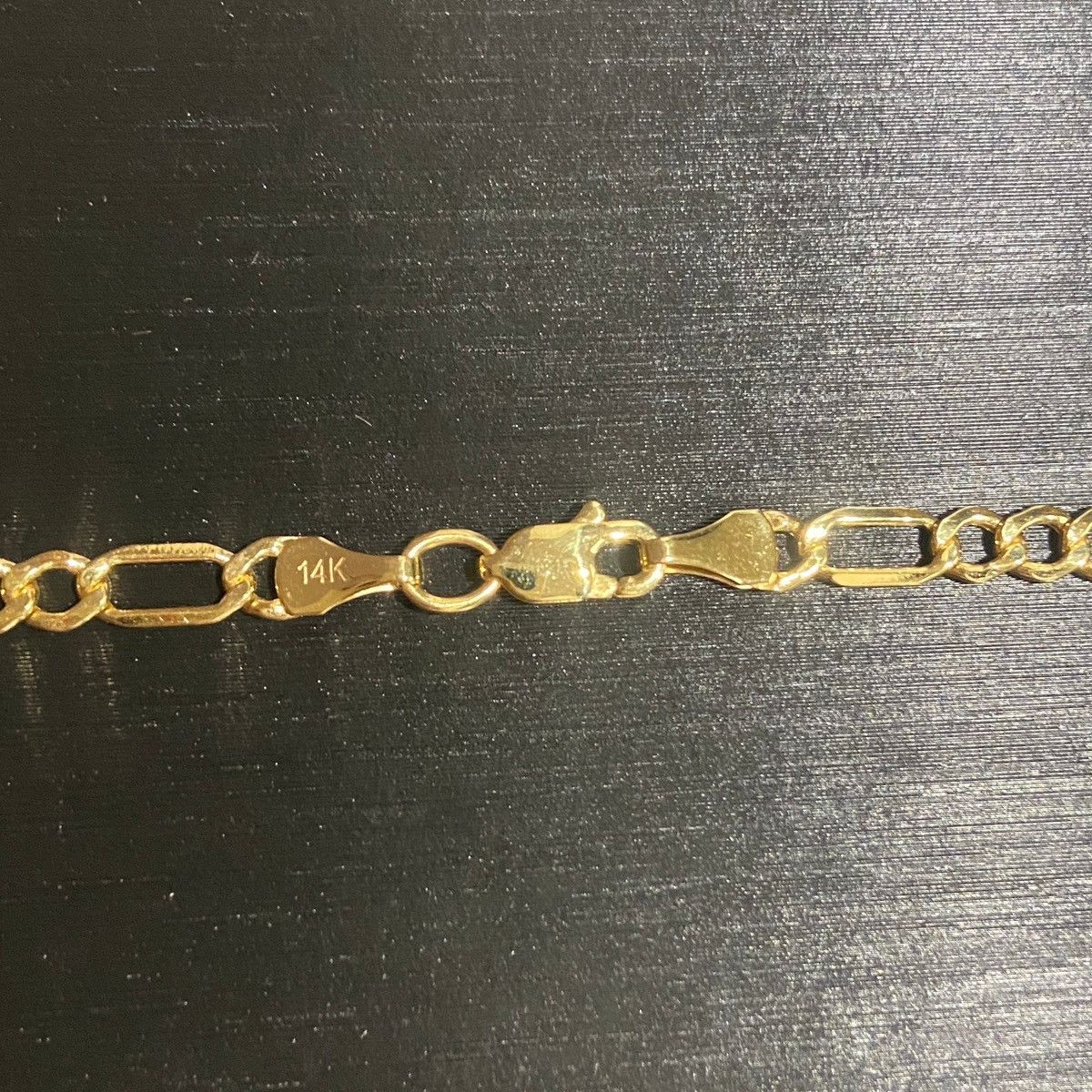 Other 14k Real Gold Figaro Chain Necklace 20in 4mm Size ONE SIZE - 2 Thumbnail