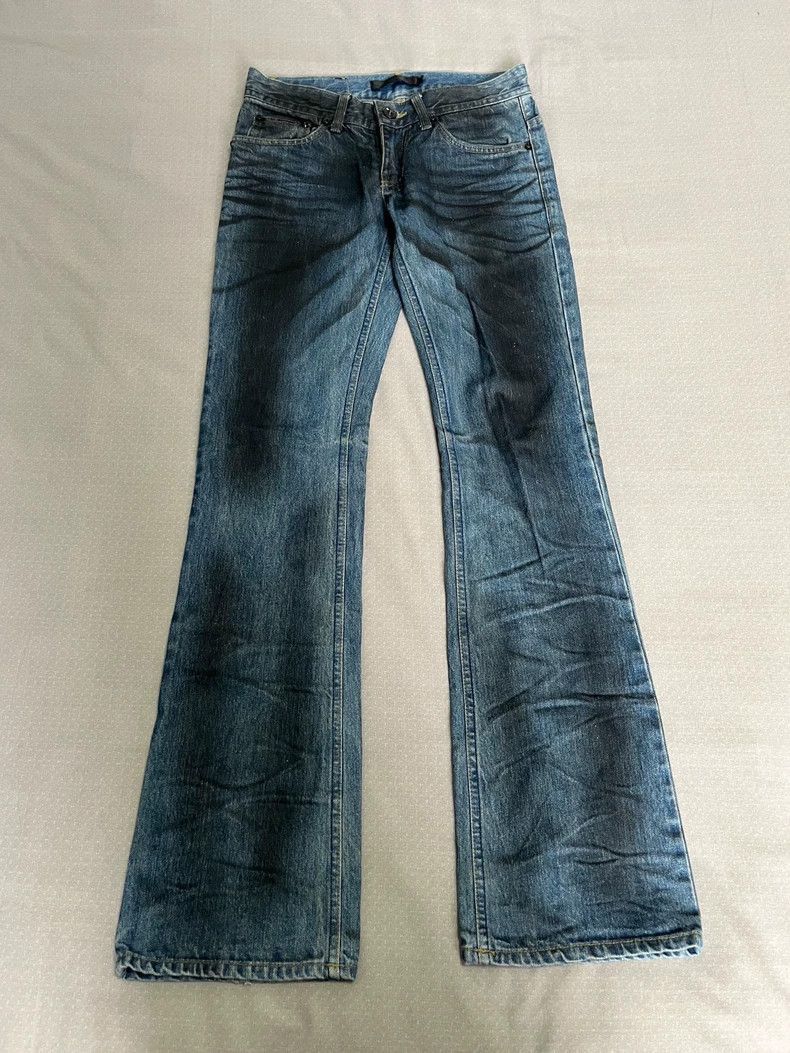 Yohji Yamamoto Vintage Midas Denim Flare Jeans With Unique Wear-2506 Size 29" - 3 Thumbnail