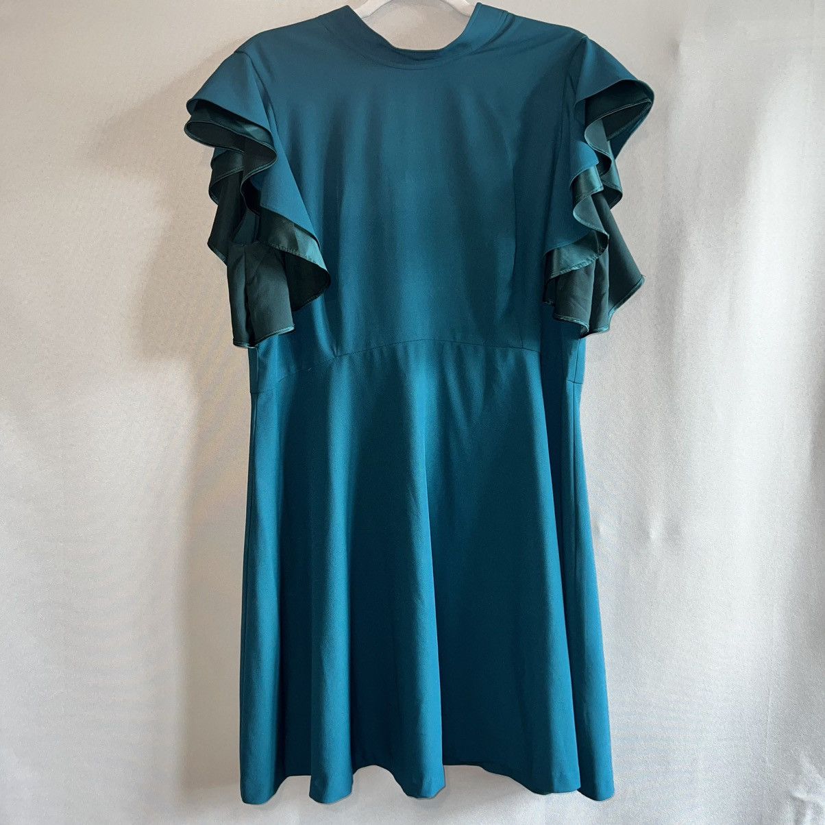 Other Chelsea28 Teal Ruffle Sleeve Fit & Flare Mini Dress Size 16 Size XXL / US 16-18 / IT 52-54 - 1 Thumbnail