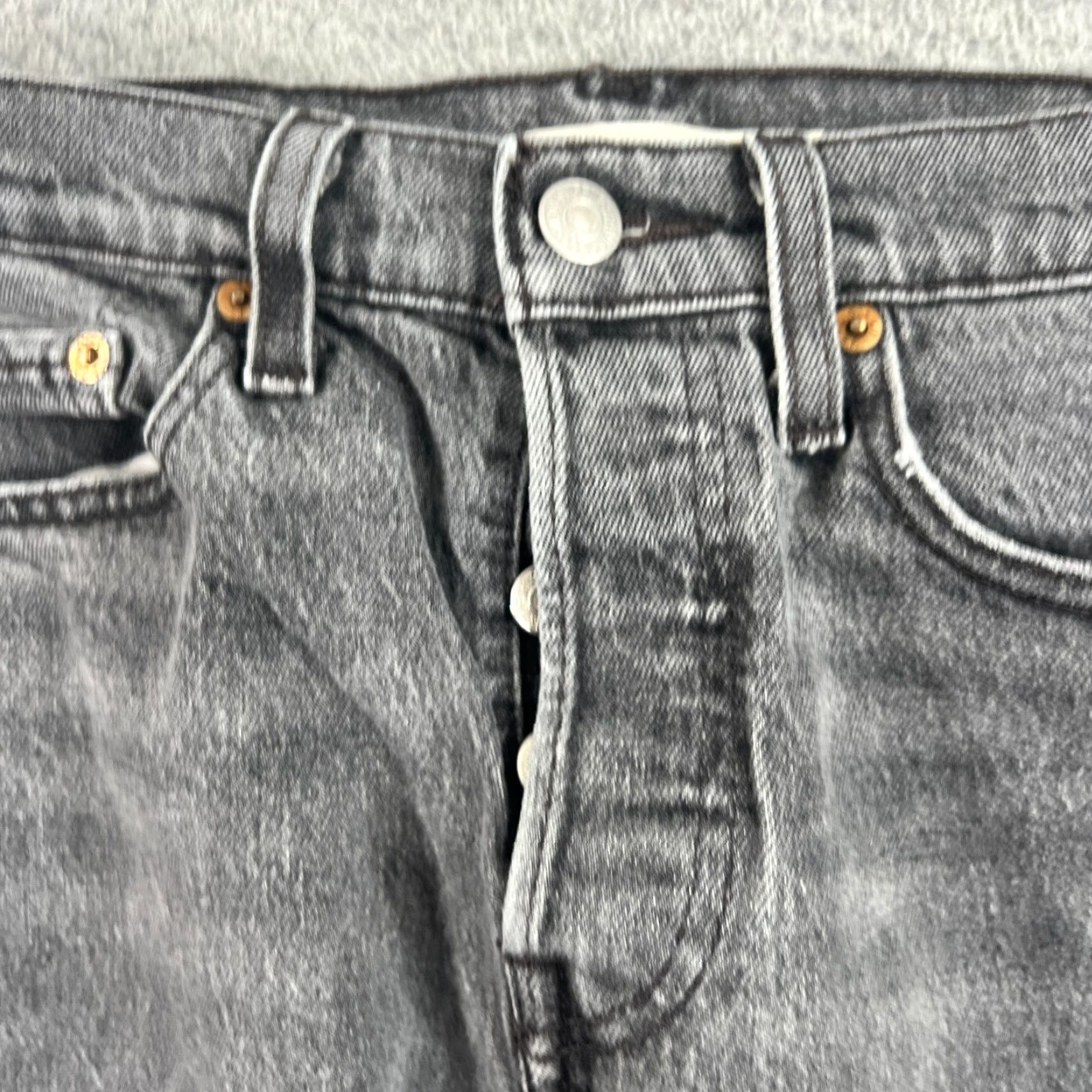 Levi's Levis Wedgie Straight Jeans Womens 25 Black Button Fly High Rise Ankle Denim Size 42" / US 20 - 6 Thumbnail