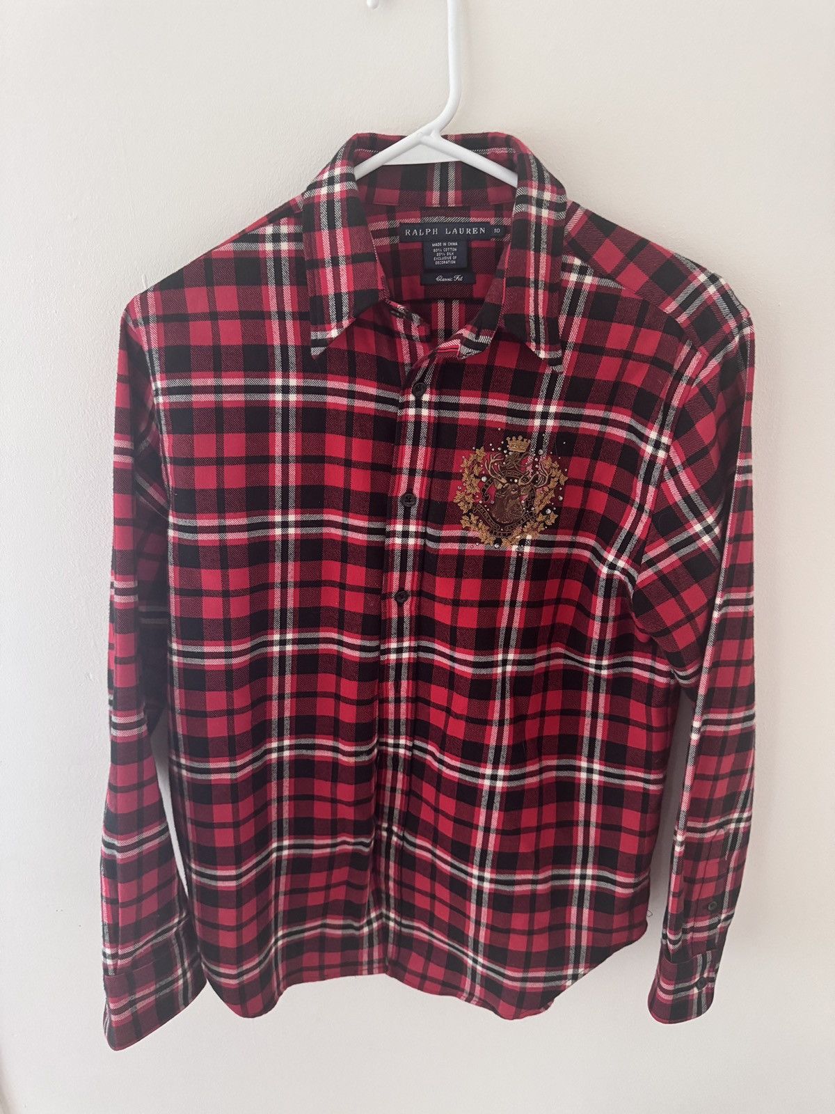 Ralph Lauren Silk Blend Embroidered Flannel Size L / US 10 / IT 46 - 1 Thumbnail