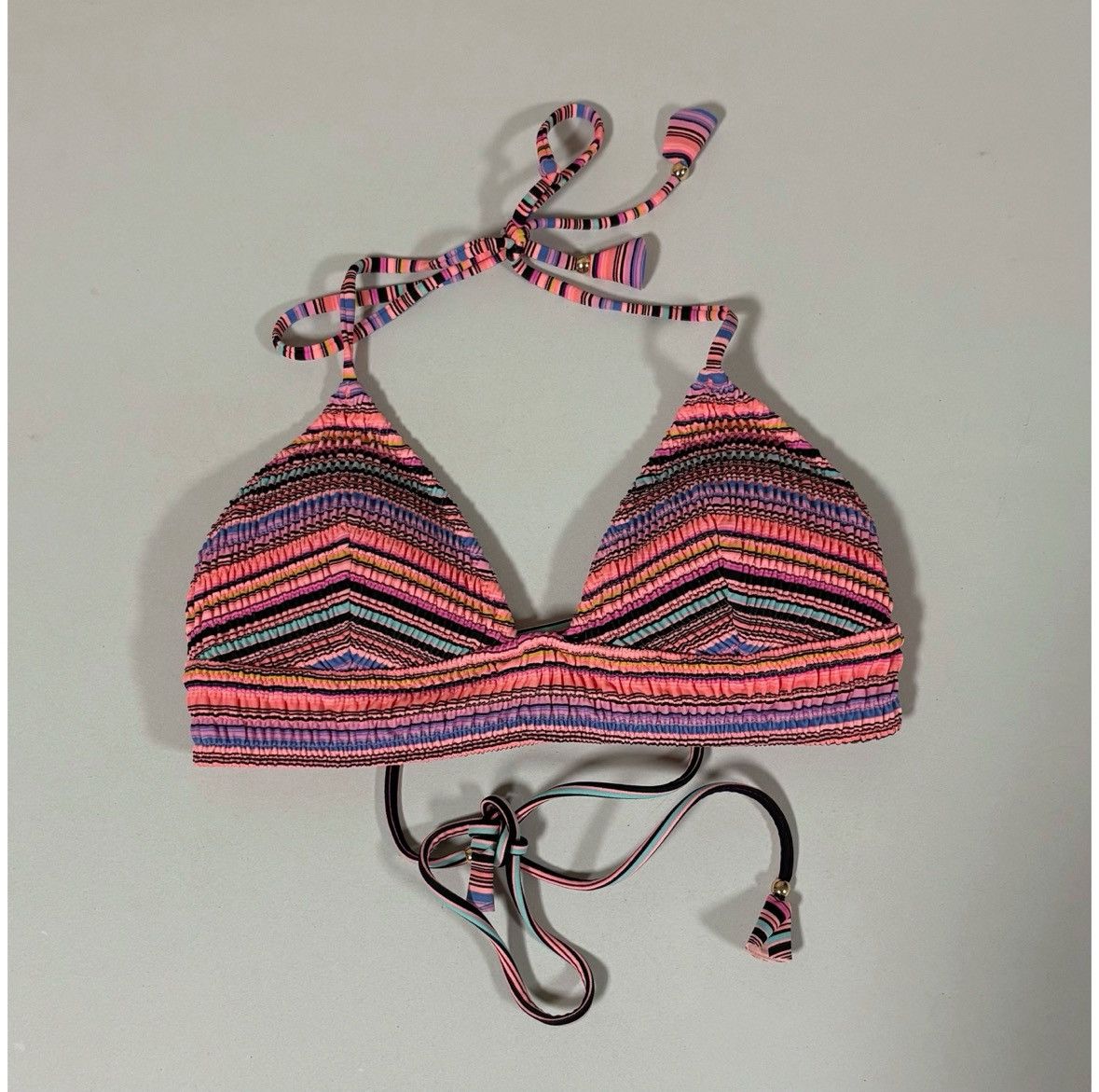 Victoria's Secret × Vintage Victoria’s Secret Striped Bikini Top Bathing Suit Size S 🩷✨ Size S / US 4 / IT 40 - 1 Thumbnail