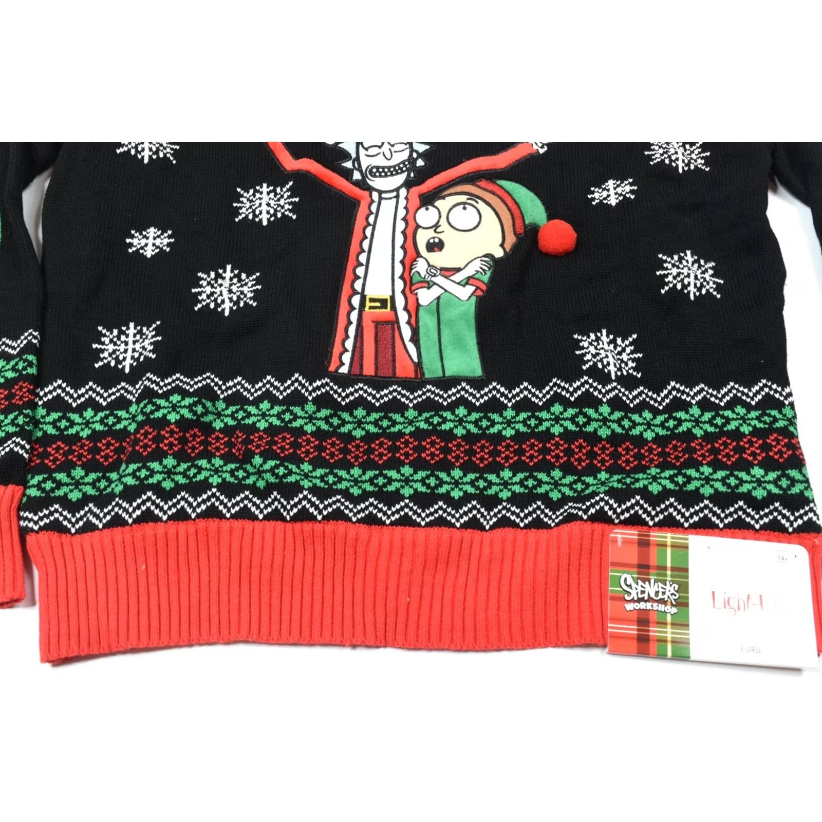 Vintage Spencers Rick & Morty Christmas Sweater Mens XL Light-Up Human Holiday Knit Size US XL / EU 56 / 4 - 4 Thumbnail