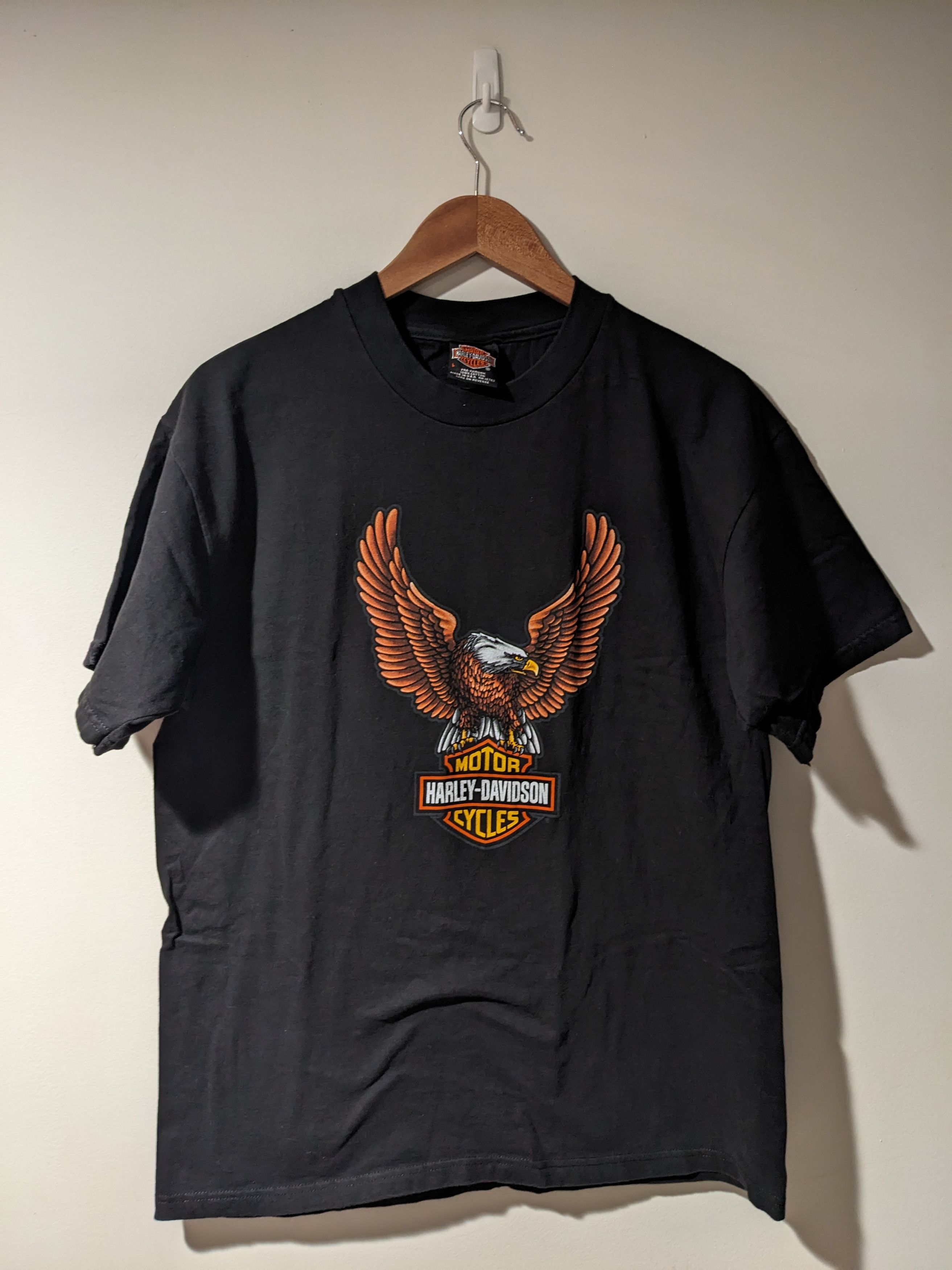 Harley Davidson Vintage 1997 Harley Davidson Bald Eagle Orange T-Shirt Size US L / EU 52-54 / 3 - 1 Thumbnail