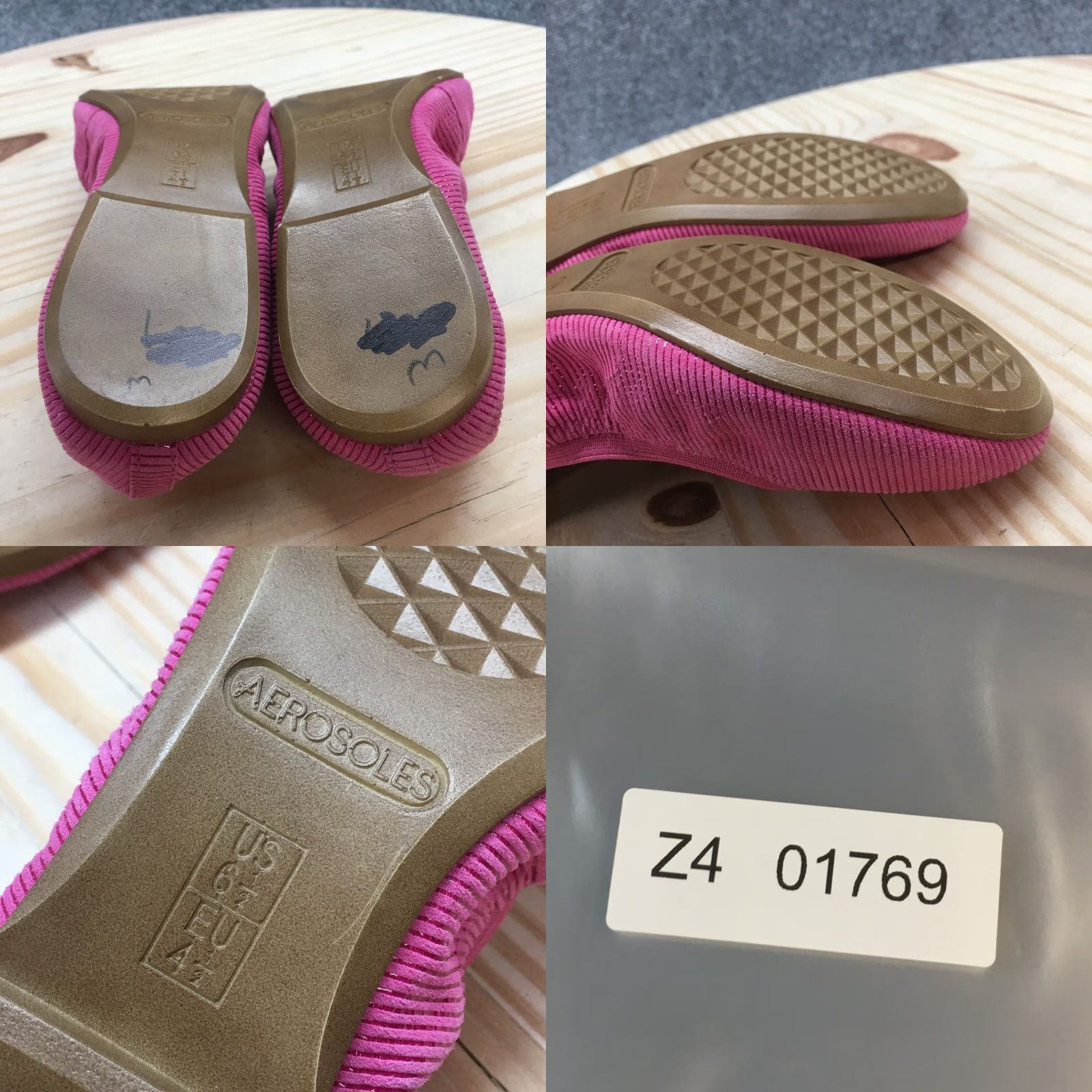 Vintage Aerosoles Ballet Flats Womens 6.5M Pink Fable Round Toe Casual Comfort Suede Size US 7 / IT 37 - 9 Thumbnail