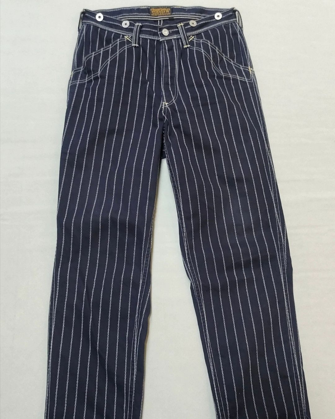 image of Freewheelers New Chain Stripe Work Pants in Blue, Men's (Size 30)