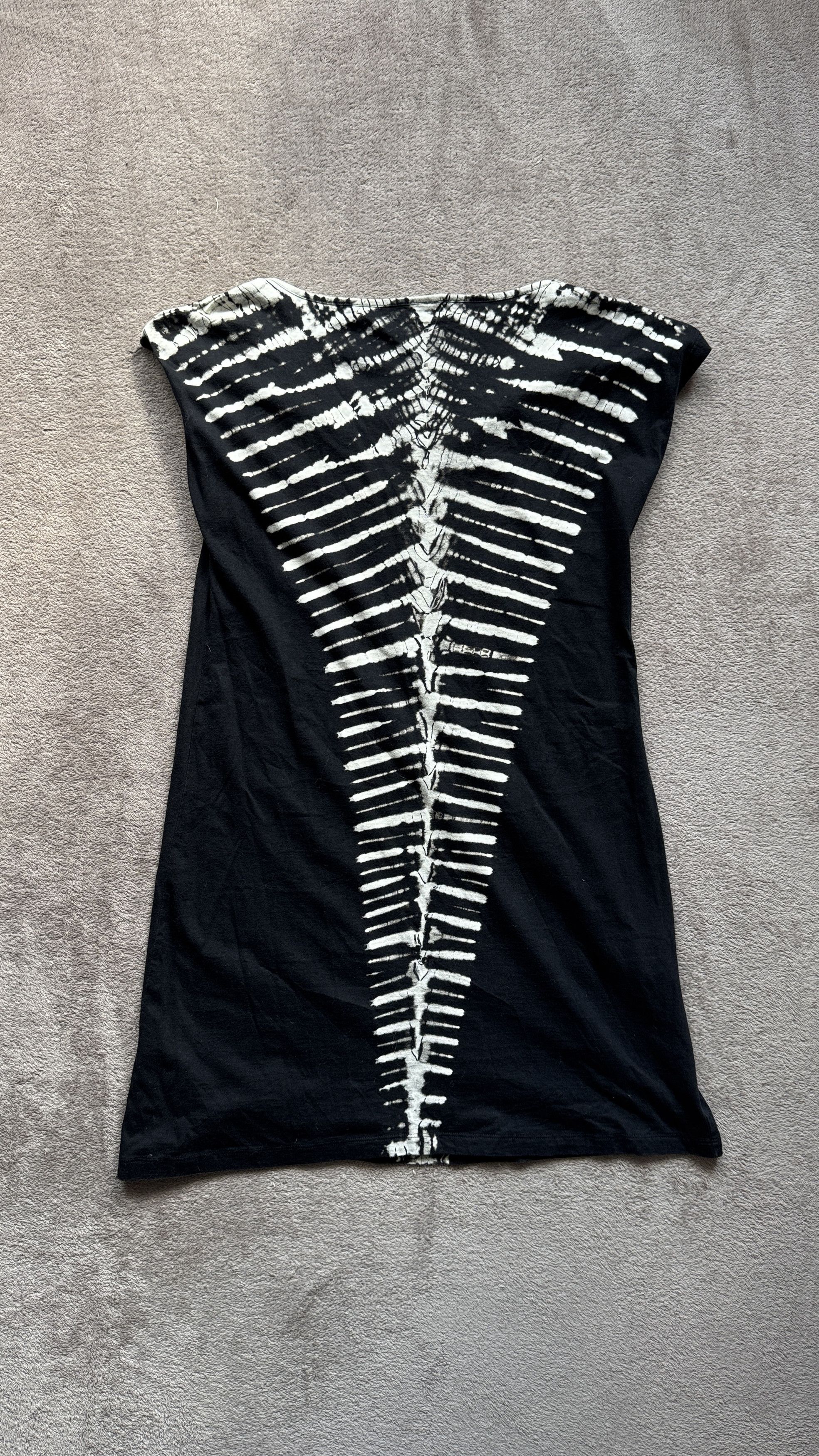 Hysteric Glamour Y2K Skeleton Printed Mini Dress McQueen Gaultier Punk Vibe Size L / US 10 / IT 46 - 4 Thumbnail