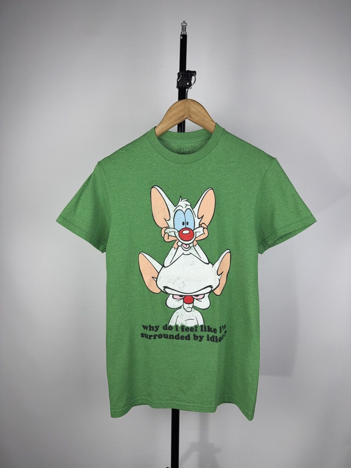 Cartoon Network × Vintage Vintage 00s Pinky And The Brain HUMOR Print Y2K T Shirt Size US S / EU 44-46 / 1 - 1 Thumbnail