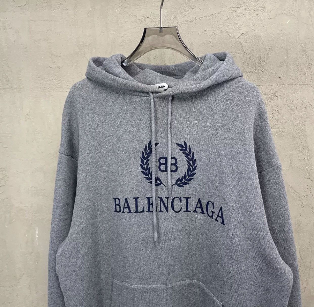 Balenciaga Balenciaga Grey Double B Wheat Ear Logo Hoodie Hoodie Size US XS / EU 42 / 0 - 4 Thumbnail