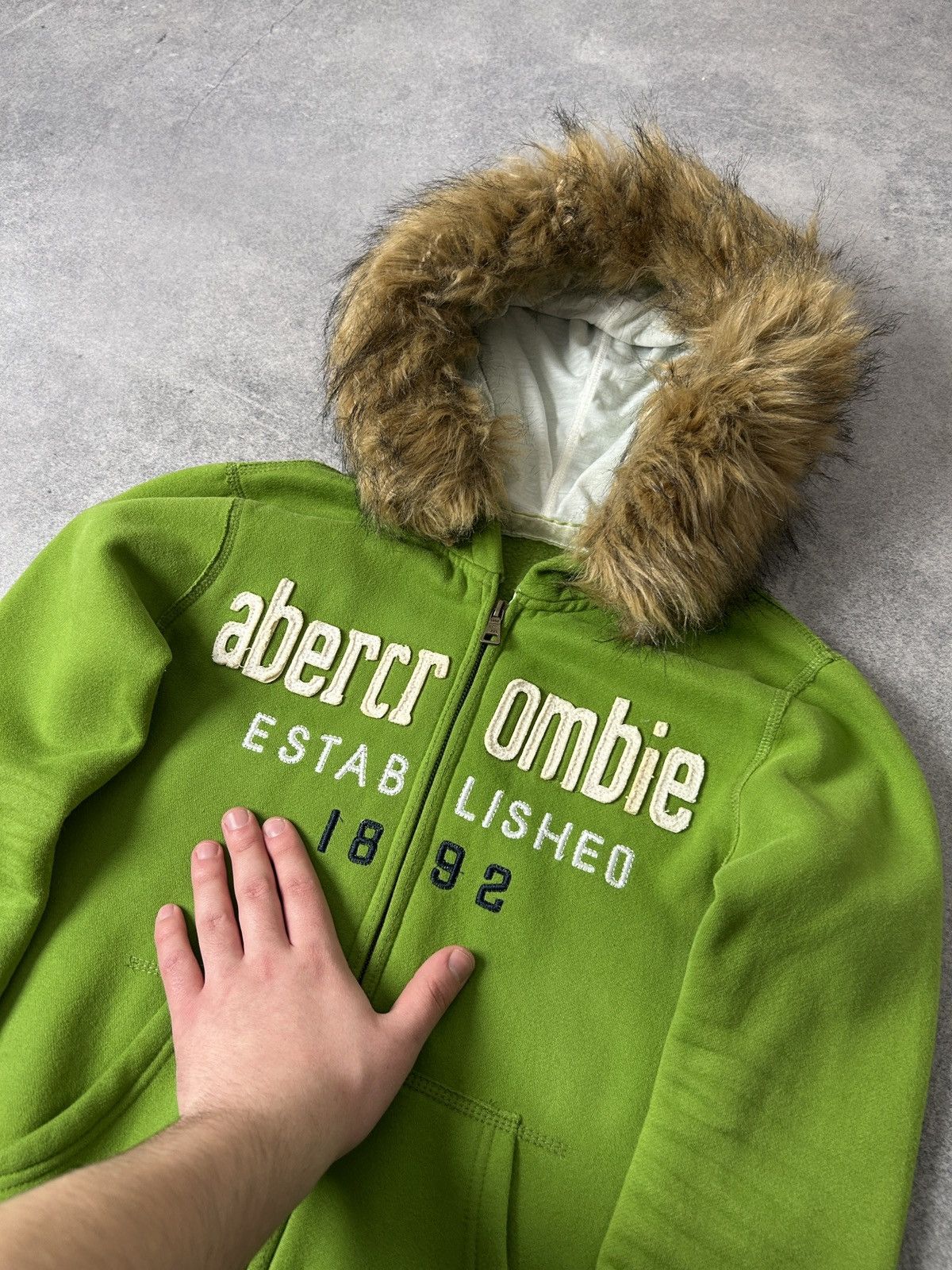 Abercrombie & Fitch Vintage Abercrombie&Fitch green zip-hoodies womens y2k Size S / US 4 / IT 40 - 4 Thumbnail