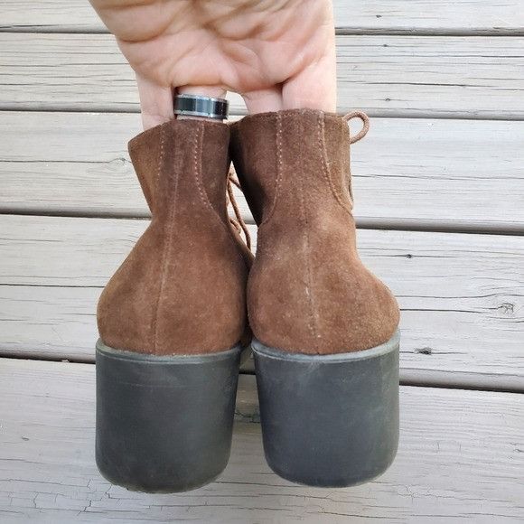 Vintage Vintage 90s y2k Bratz Brown Suede Leather Chunky Heel Boots Size US 7.5 / IT 37.5 - 6 Thumbnail