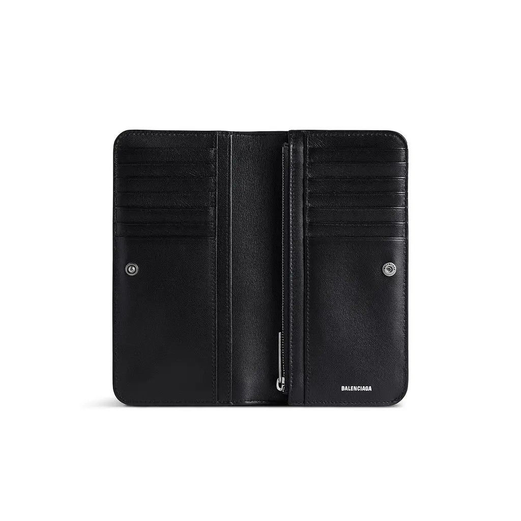 Balenciaga o1srvl11e0925 Size: OS / Monaco Vertical Long Wallet Black Size ONE SIZE - 2 Thumbnail