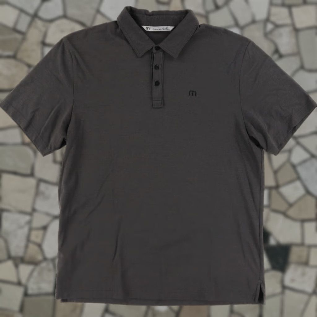 TravisMathew Travis Mathew Golf Cotton Blend Solid Polo Shirt Charcoal Men's XL Size US XL / EU 56 / 4 - 1 Thumbnail