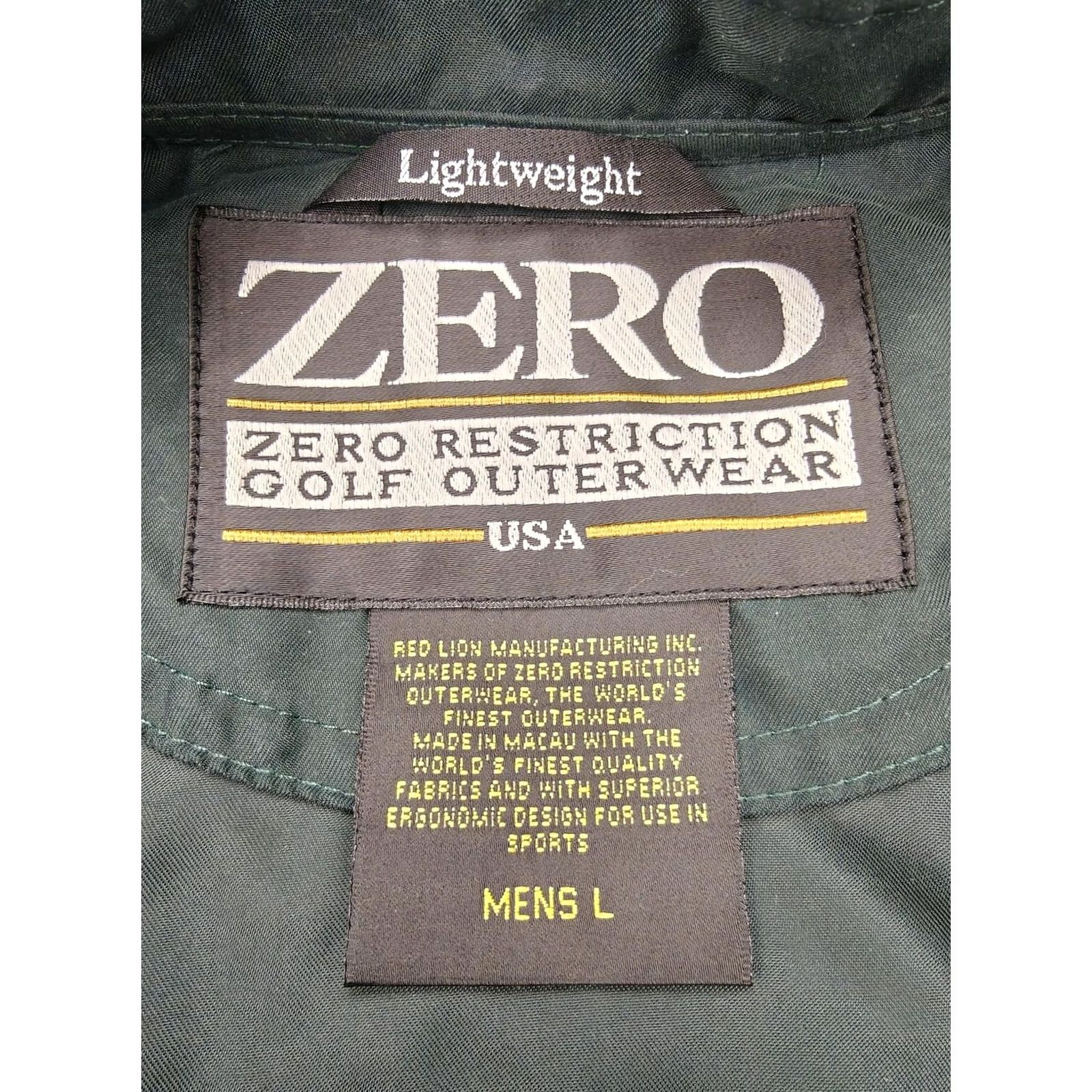 Vintage Zero Restriction Vest Mens Large Green Golf Lightweight Windbreaker ZR USA Size US L / EU 52-54 / 3 - 5 Thumbnail