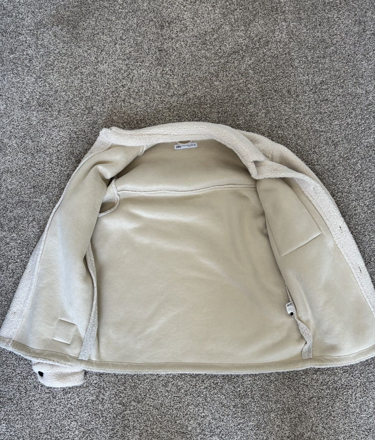 Zara Zara Men Fleece Overshirt Ecru White Shacket Jacket Coat Size US S / EU 44-46 / 1 - 3 Thumbnail