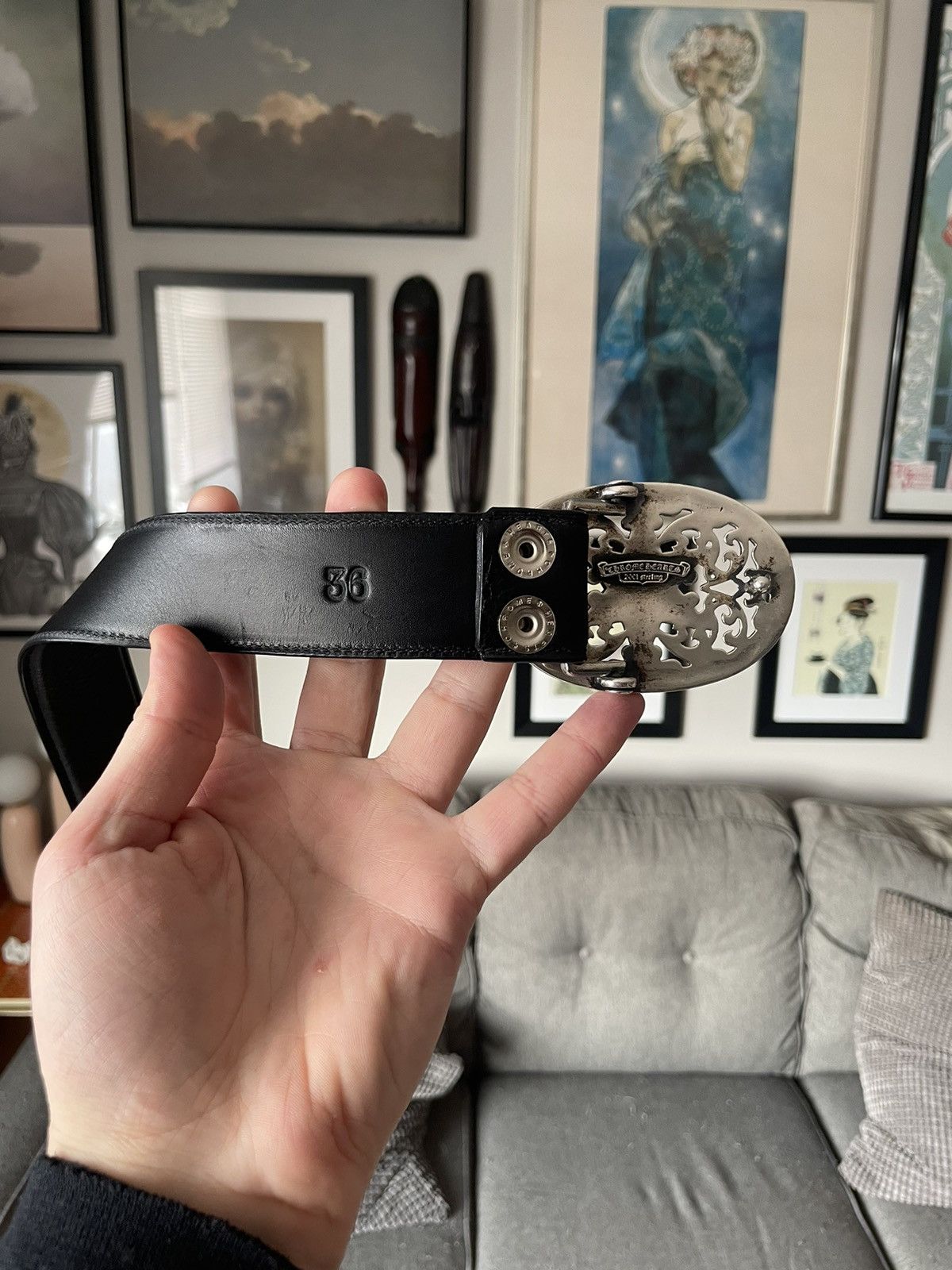 Chrome Hearts Chrome Hearts Oval Star Belt Size 36 - 5 Thumbnail