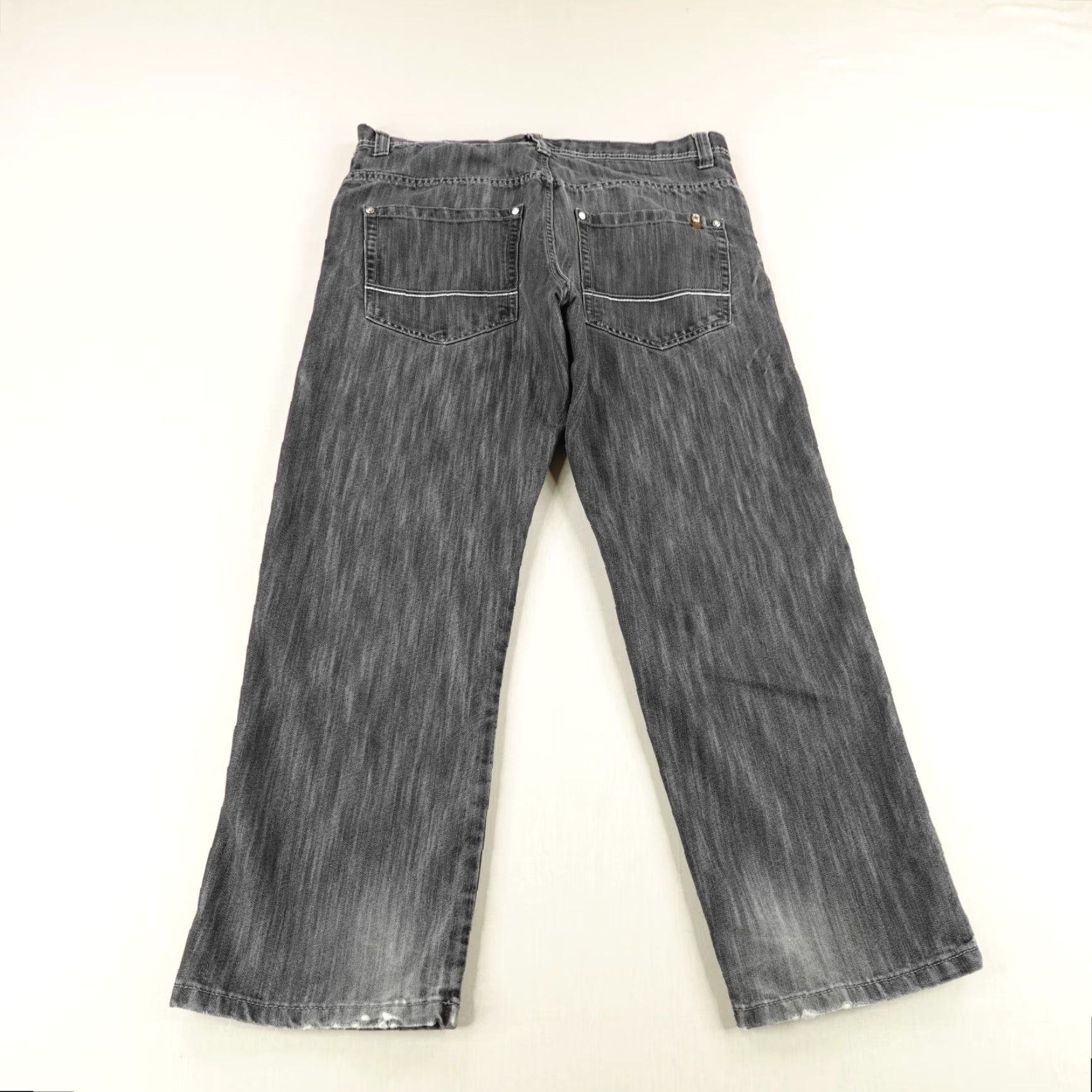 Southpole VINTAGE Southpole Jeans 38 Black Denim Baggy Wide Straight Faded Y2K Mens Size US 38 / EU 54 - 7 Thumbnail