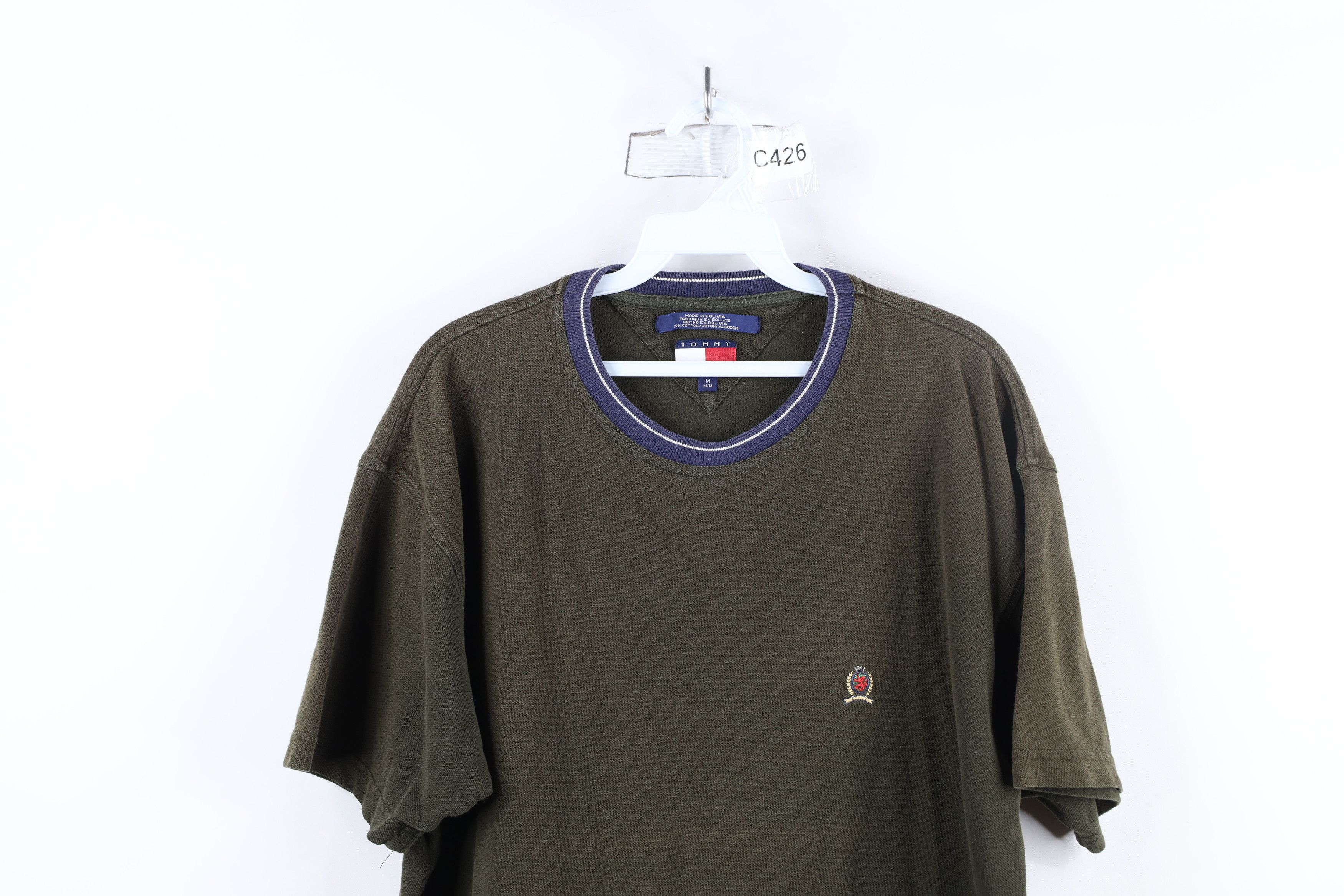 Tommy Hilfiger × Vintage Vintage 90s Tommy Hilfiger Pique Cotton Heavy T-Shirt Green Size US M / EU 48-50 / 2 - 2 Thumbnail