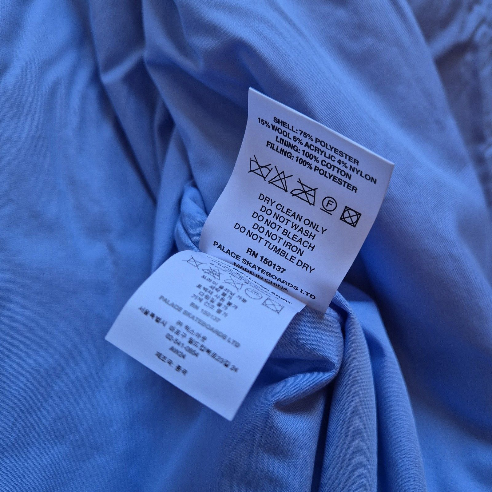 Palace Palace Check Insulated Check Shirt Faint Blue Large New FW24 Size US L / EU 52-54 / 3 - 7 Thumbnail