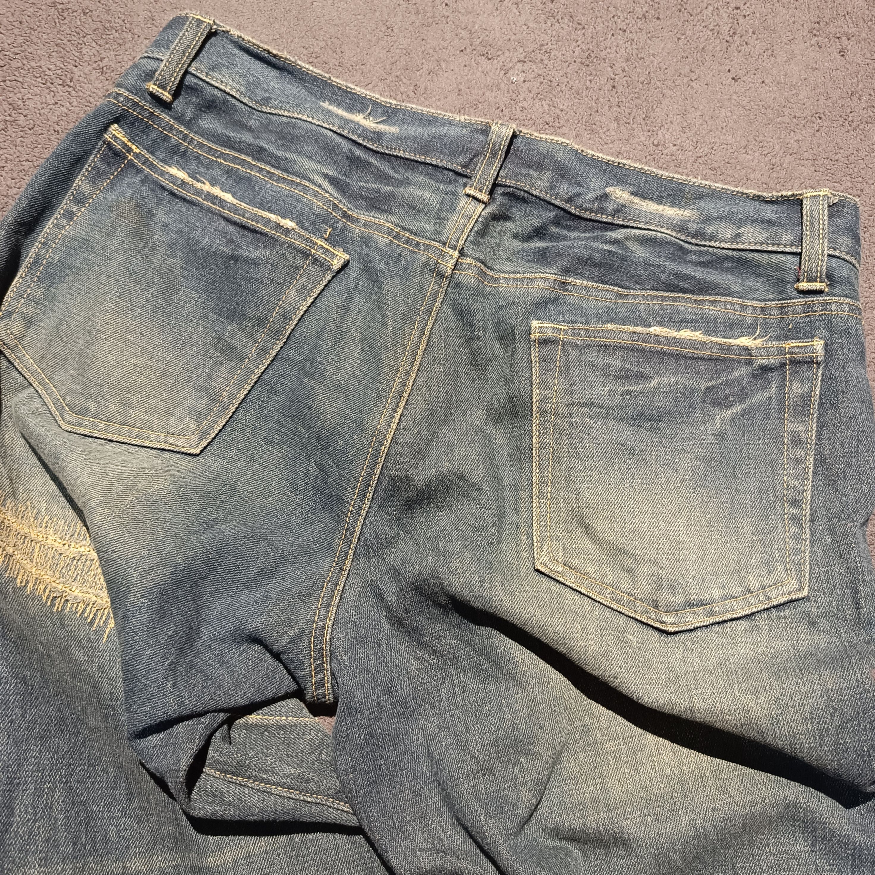 If Six Was Nine × Japanese Brand 🇯🇵 Y2k Japanese Ripped Denim Size US 34 / EU 50 - 6 Thumbnail
