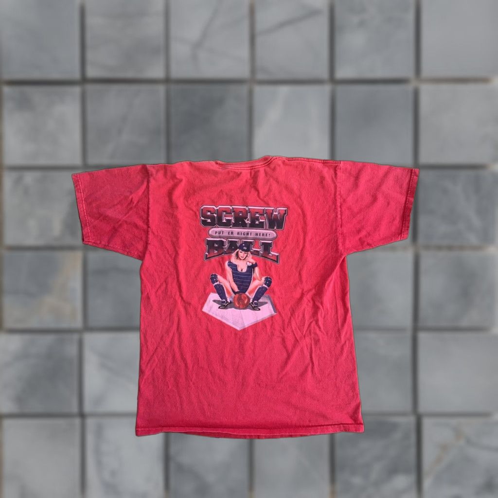 Big John Big Johnson T-Shirt Red L Mens Shirt (Screw Ball Put’er Right Here! 90s Y2K) Size US L / EU 52-54 / 3 - 1 Thumbnail