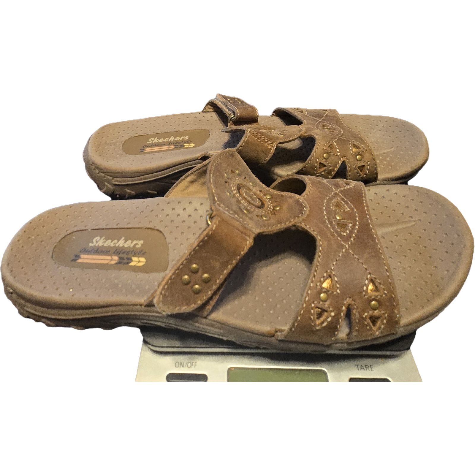 SKECHERS Skechers Outdoor Lifestyle Brown Leather Slide Sandals 8 Size US 8 / IT 38 - 2 Thumbnail