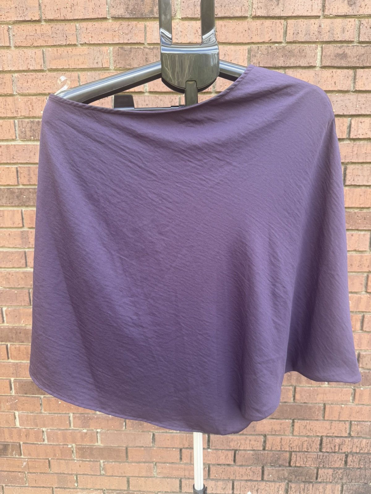 Other Entro One Shoulder Drape Top Poncho Blouse Deep Purple Small Size S / US 4 / IT 40 - 2 Thumbnail