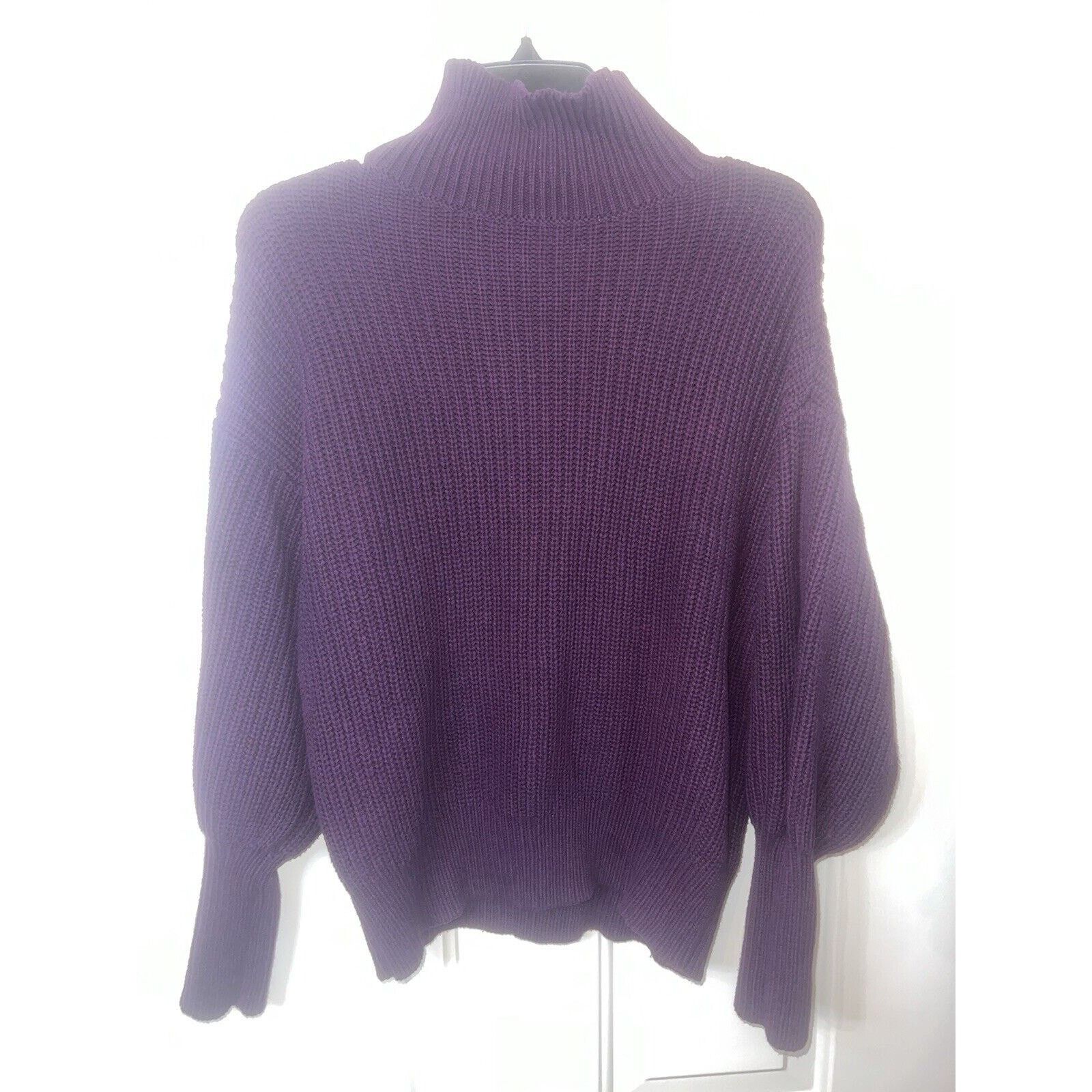 Express Express Women’s Cozy Mock Neck Sweater Purple Size Large Size L / US 10 / IT 46 - 2 Thumbnail