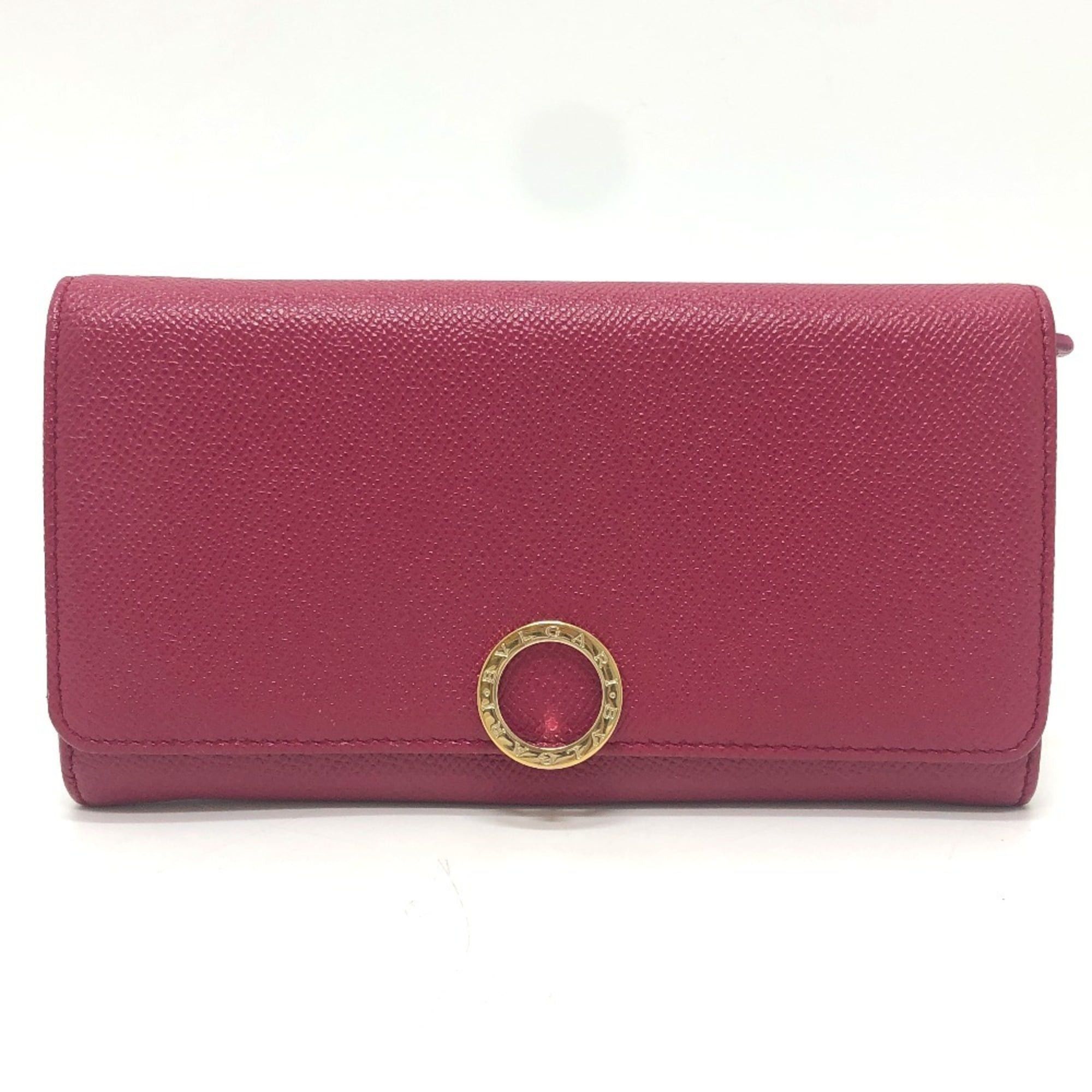 Bvlgari BVLGARI 283546 Logo Clip Bifold Flap Long Wallet Leather Women's Red Size ONE SIZE - 1 Thumbnail