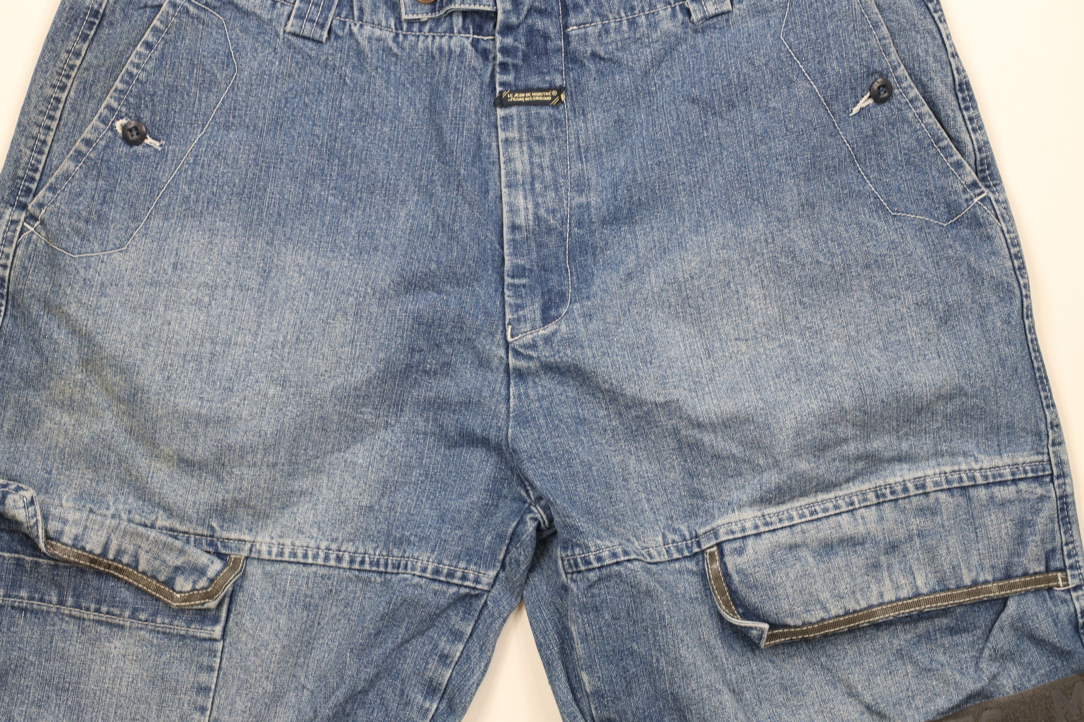 Marithe + Francois Girbaud × Vintage Vintage 90s Marithe Francois Girbaud Strap Denim Shorts Size US 40 / EU 56 - 3 Thumbnail