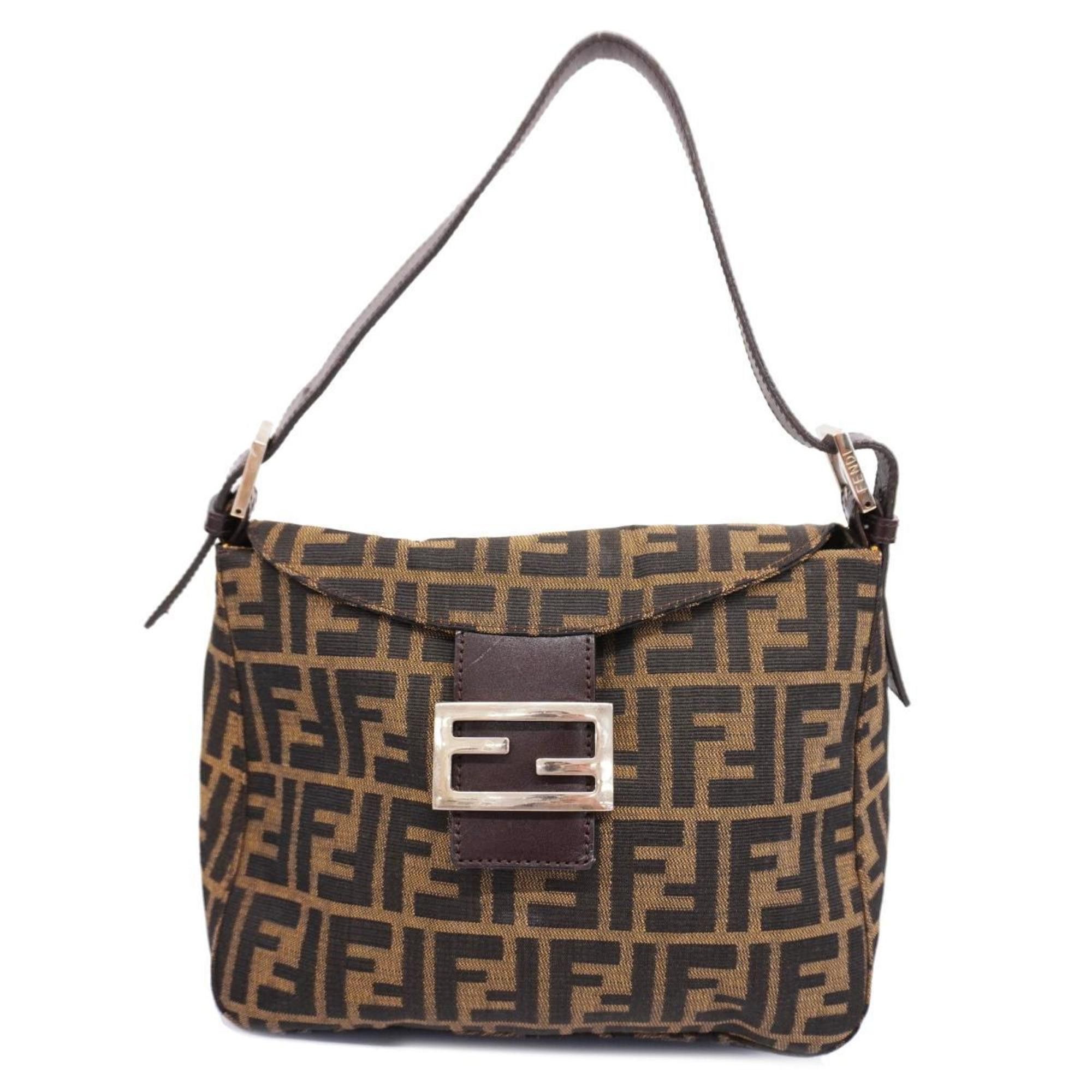 image of Fendi Handbag Zucca Nylon Canvas Brown Ladies, Women's