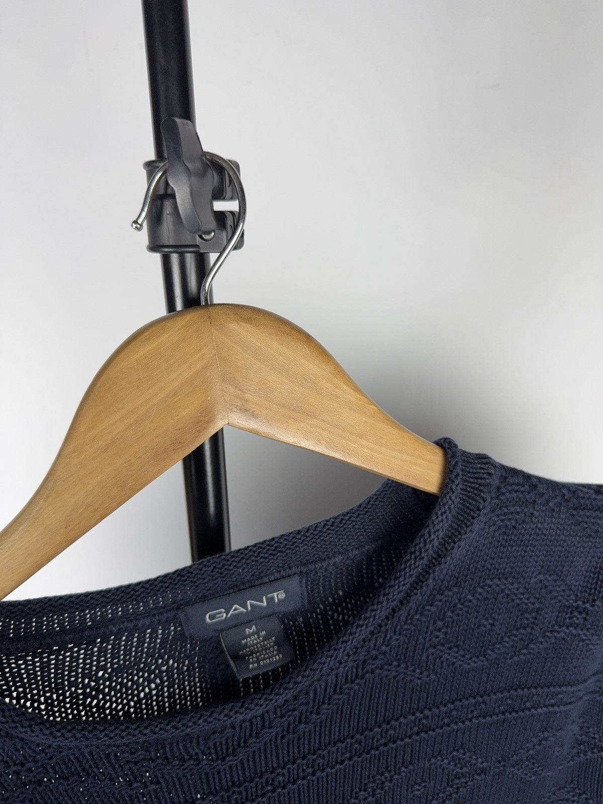 Gant Luxury GANT Textured Knit Crewneck Sweater Navy Cotton Size US M / EU 48-50 / 2 - 3 Thumbnail