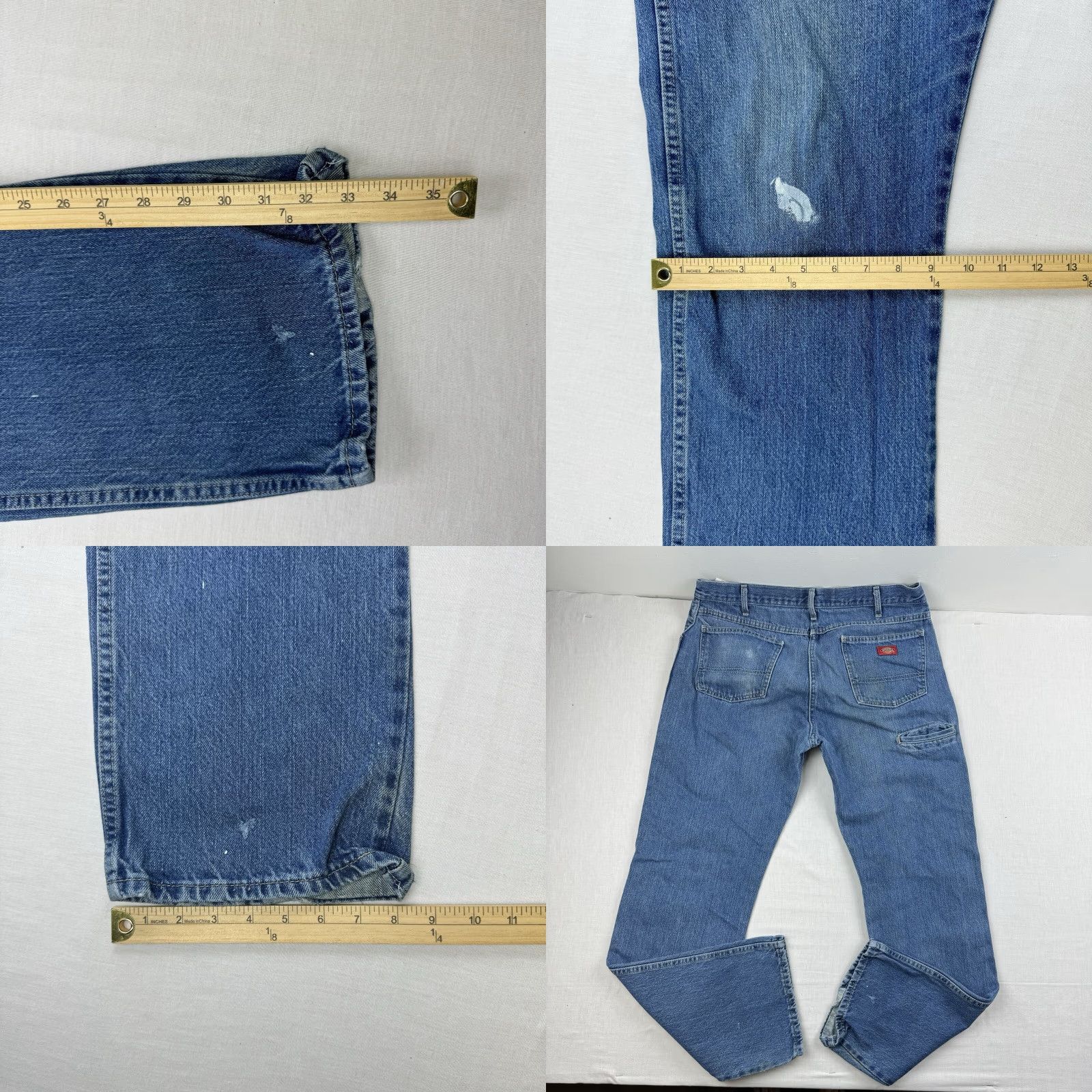 Dickies Dickies Jeans Regular Men 36x34 Blue Denim Straight Hipster Grunge Y2K Punk Work Wear Vintage USA 1940s-1990s Boys Girls Mens Womens Size US 36 / EU 52 - 9 Thumbnail