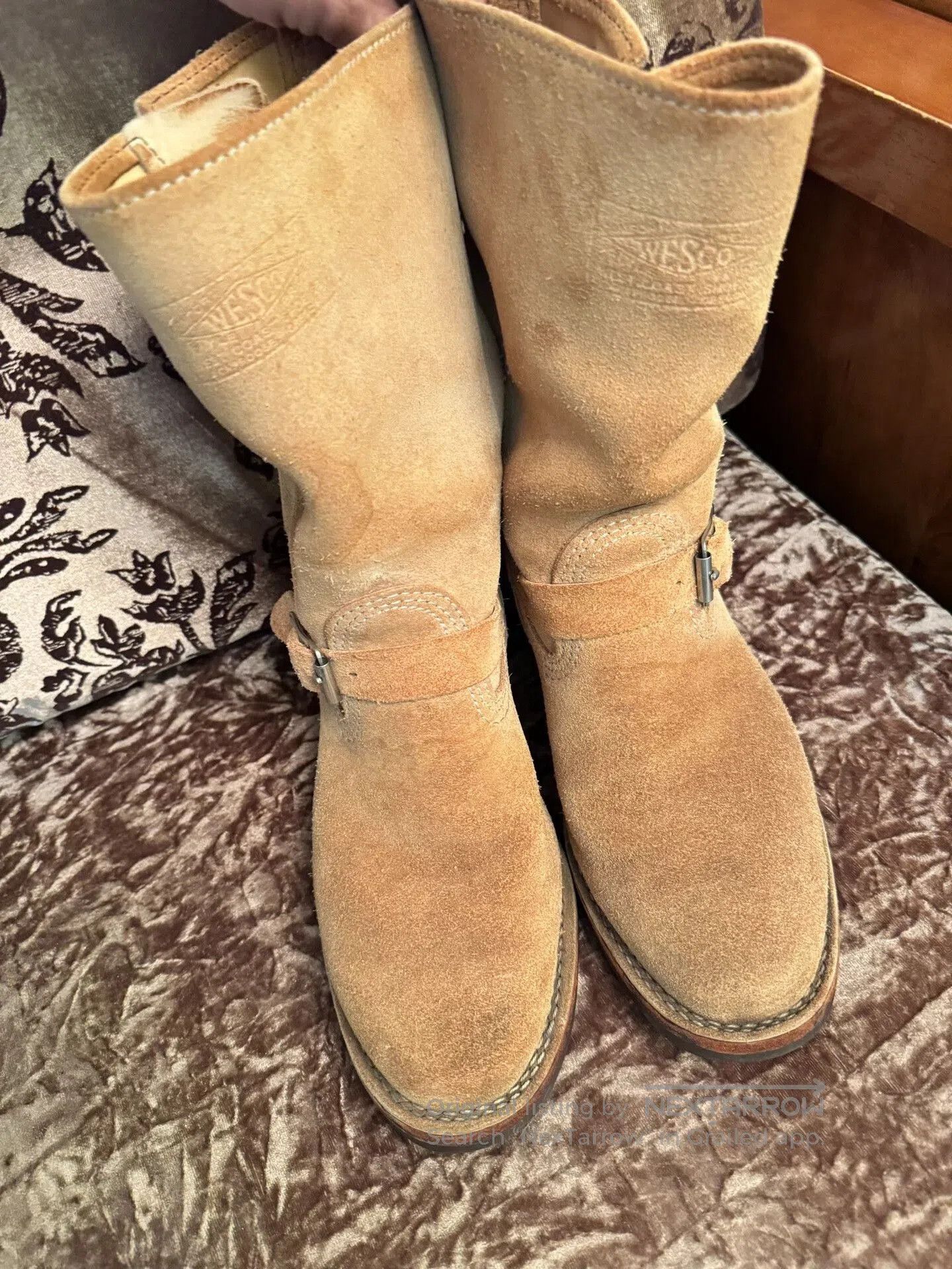 WESCO Wesco Engineer Boots in Beige Suede. Size US 8.5 / EU 41-42 - 2 Thumbnail