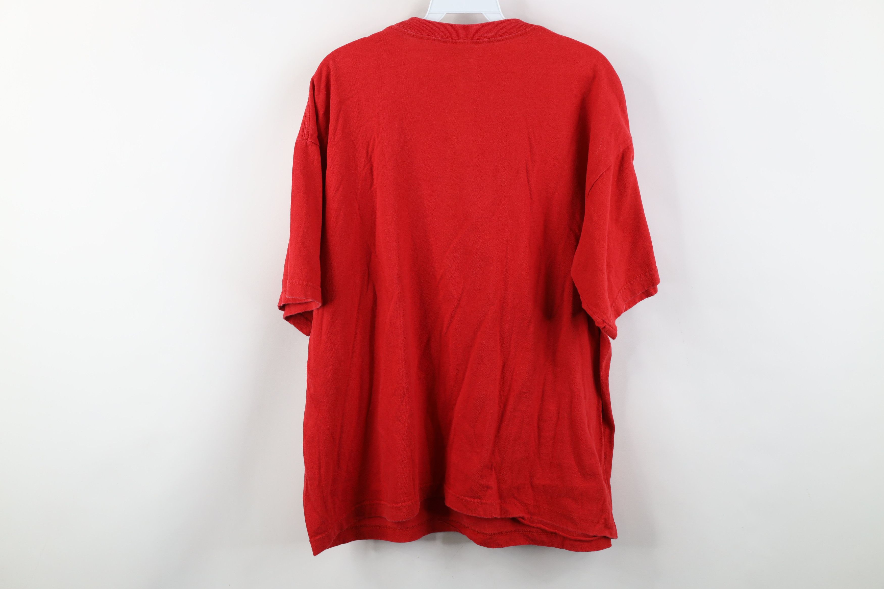 Vintage Vintage 90s Script Detroit Red Wings Hockey T-Shirt Red Size US XL / EU 56 / 4 - 12 Thumbnail