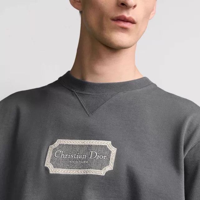 Dior Dior 25 CD Logo Embroidered Crew Cotton Tee Charcoal M Size US M / EU 48-50 / 2 - 8 Thumbnail