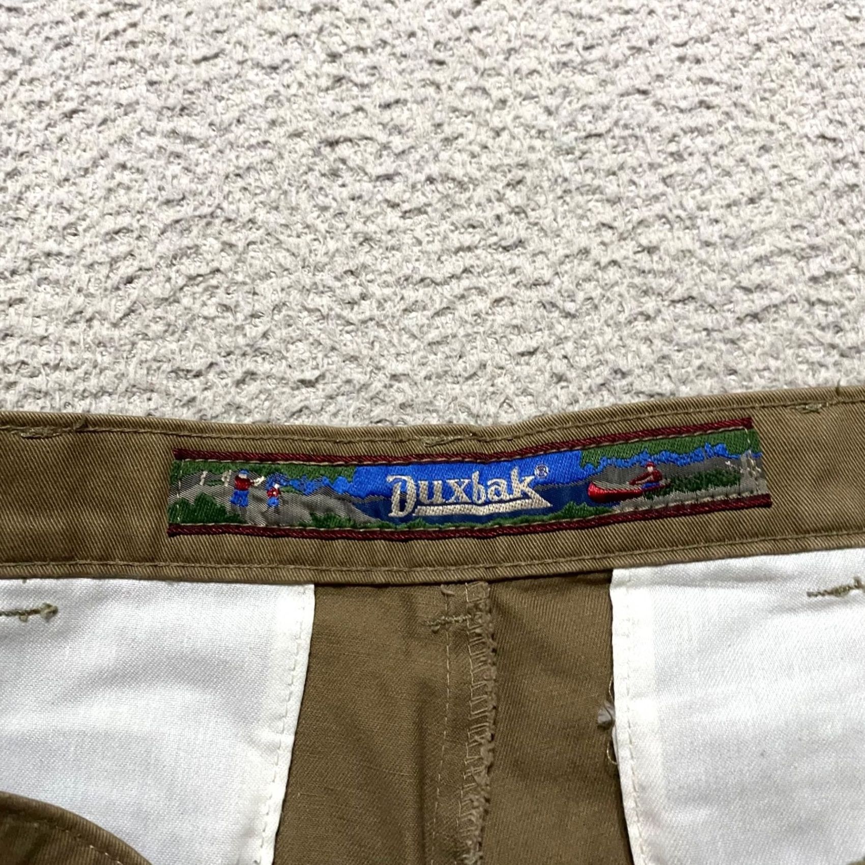 Vintage VINTAGE Duxbak Pants Beige Straight Pleated High Rise Mens Business Casual Brown Cotton Chino 33x32 Size US 37 - 3 Thumbnail