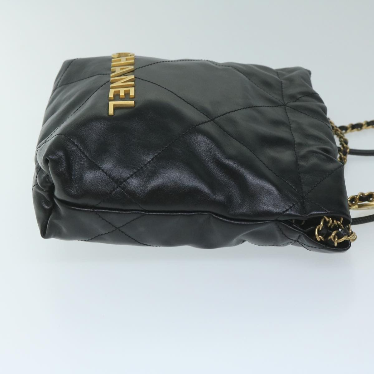 Chanel CHANEL CHANEL 22 Chain Hand Bag Leather Black As3980 CC Size ONE SIZE - 3 Thumbnail